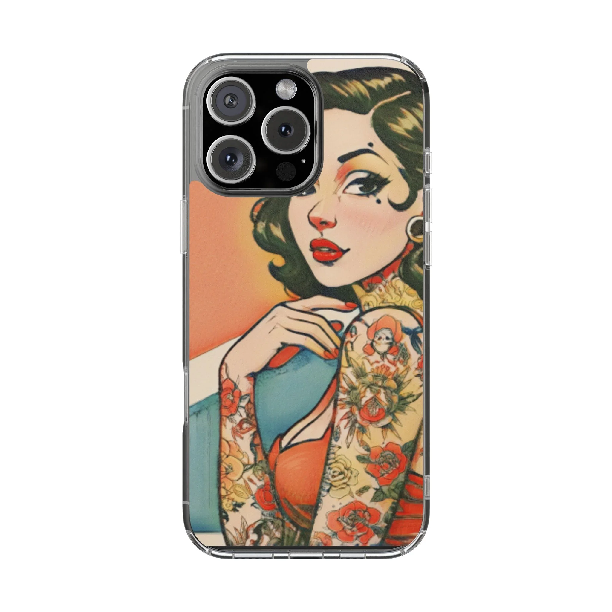 Retro Pin Up Clear Phone Case - Image 26