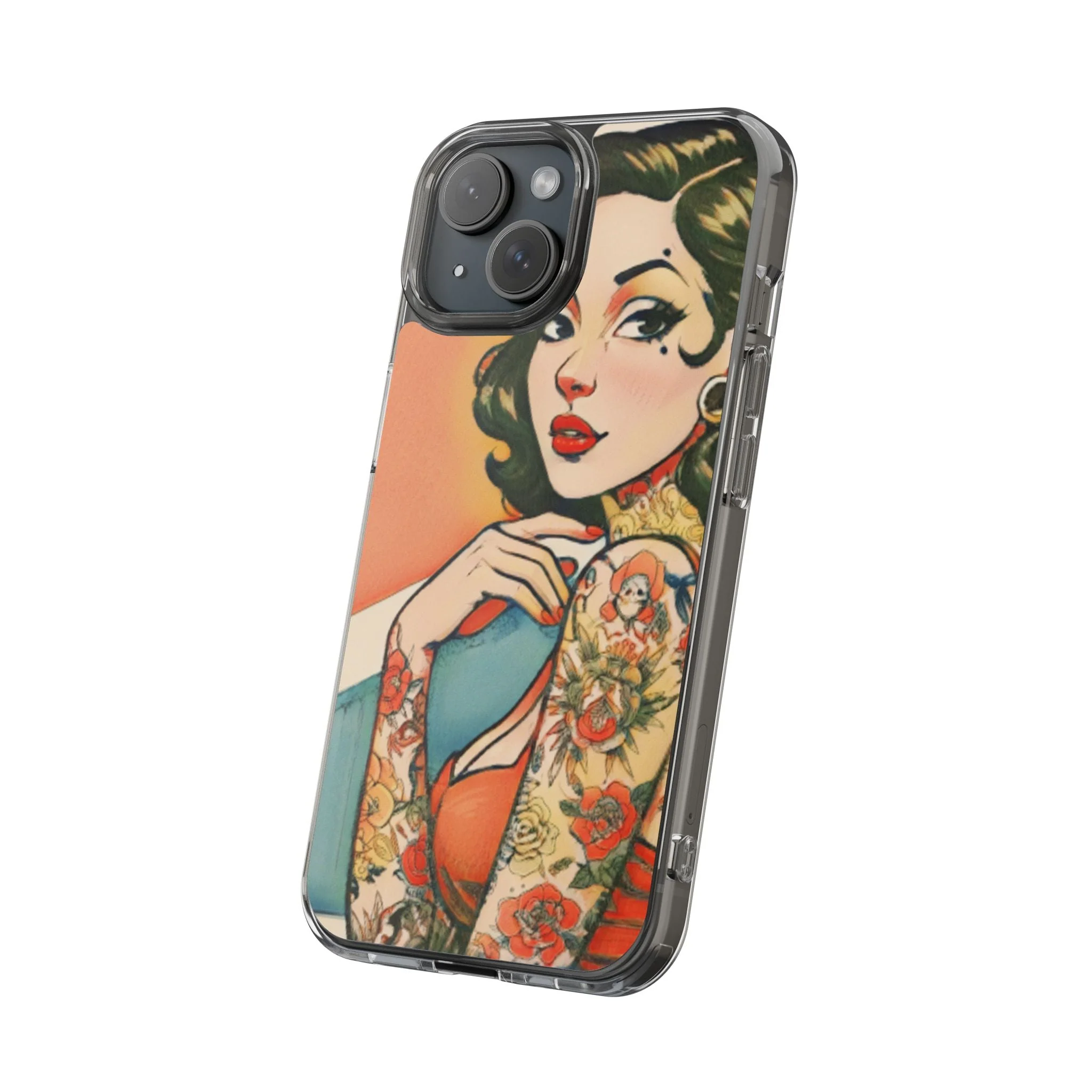 Retro Pin Up Clear Phone Case - Image 27