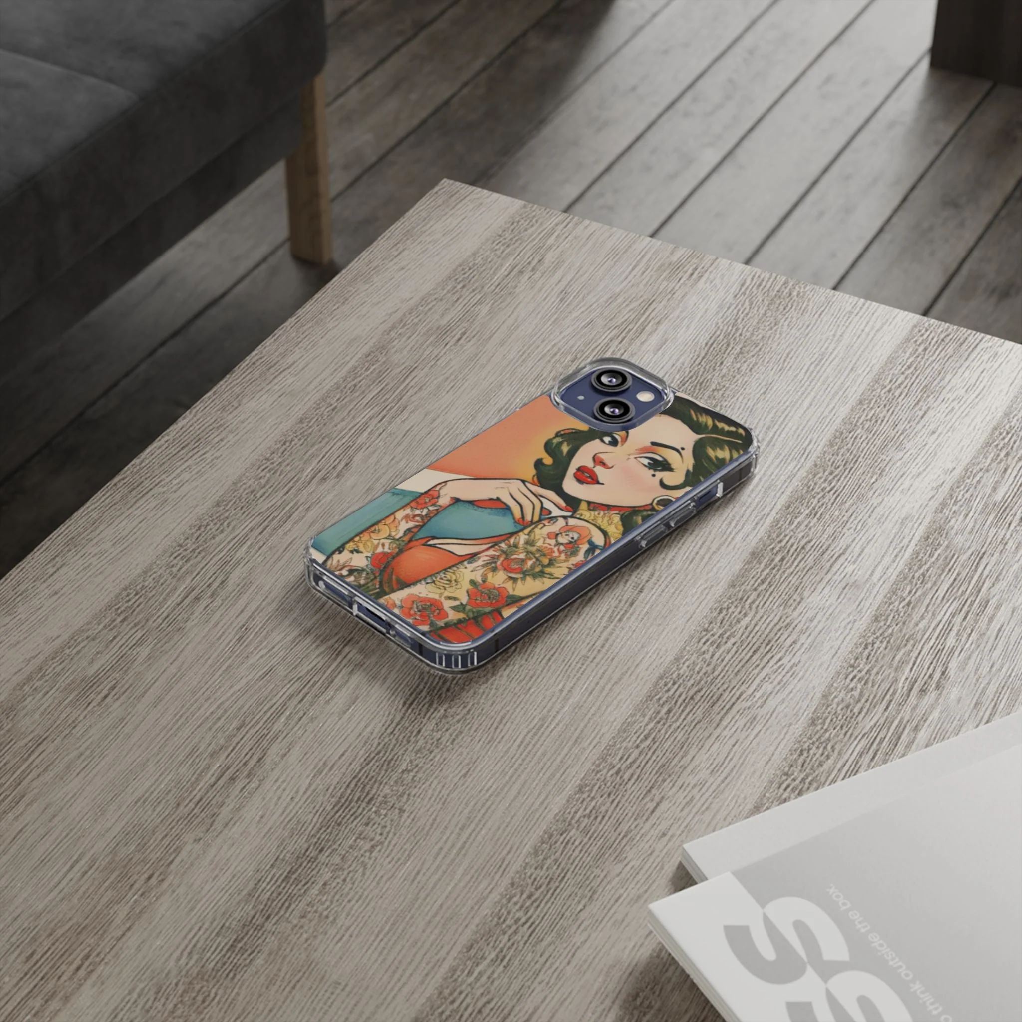 Retro Pin Up Clear Phone Case - Image 30