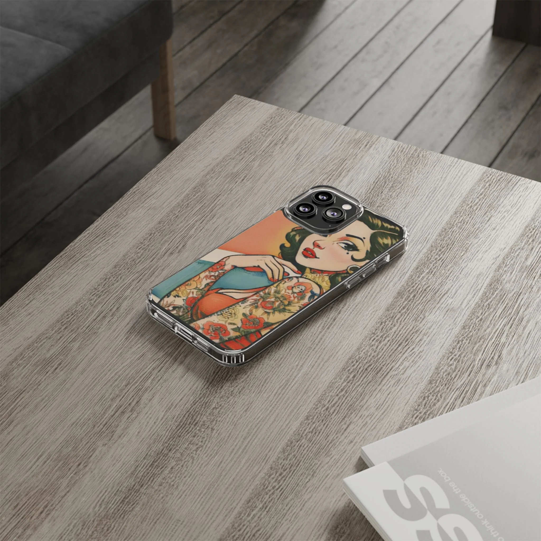 Retro Pin Up Clear Phone Case - Image 36