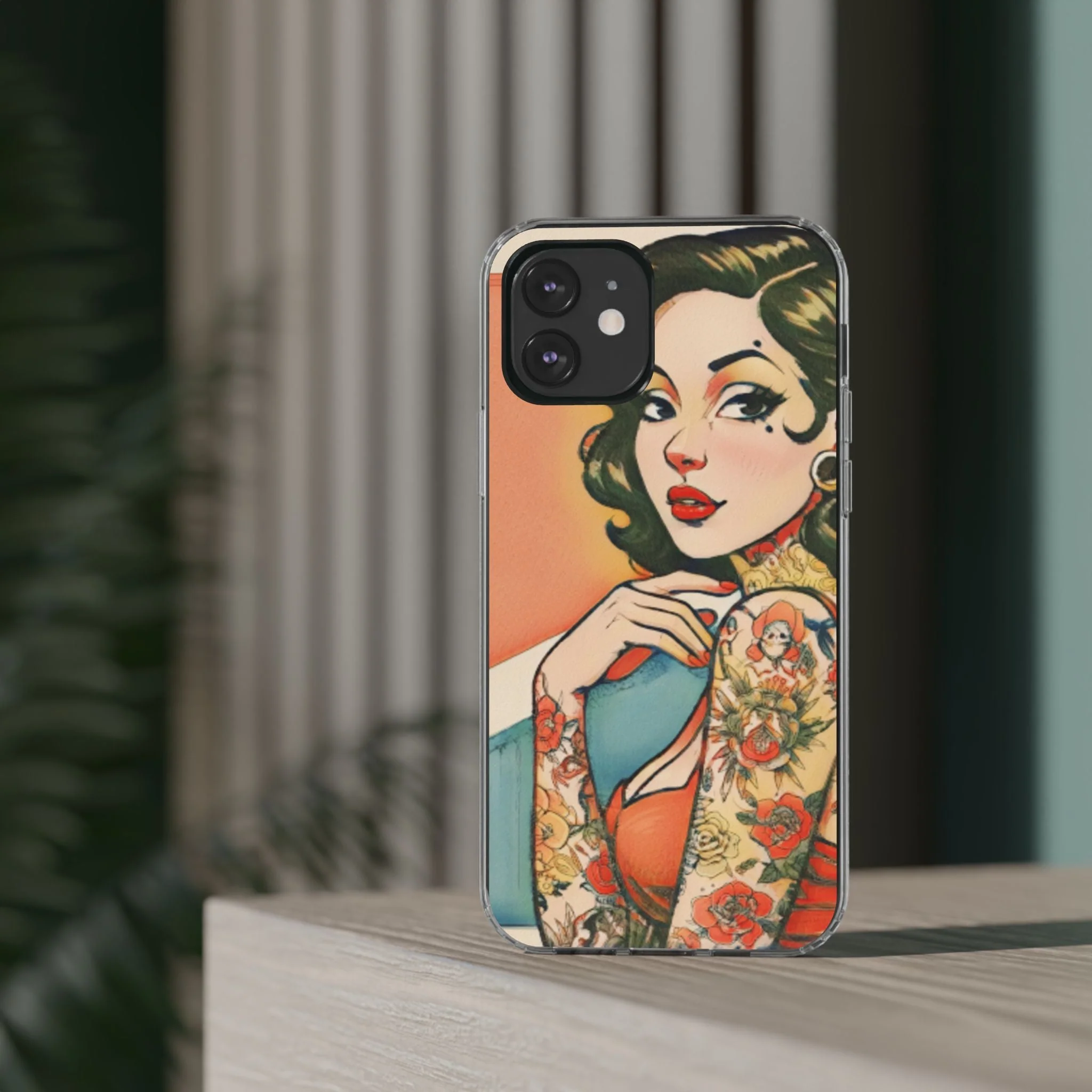 Retro Pin Up Clear Phone Case - Image 39