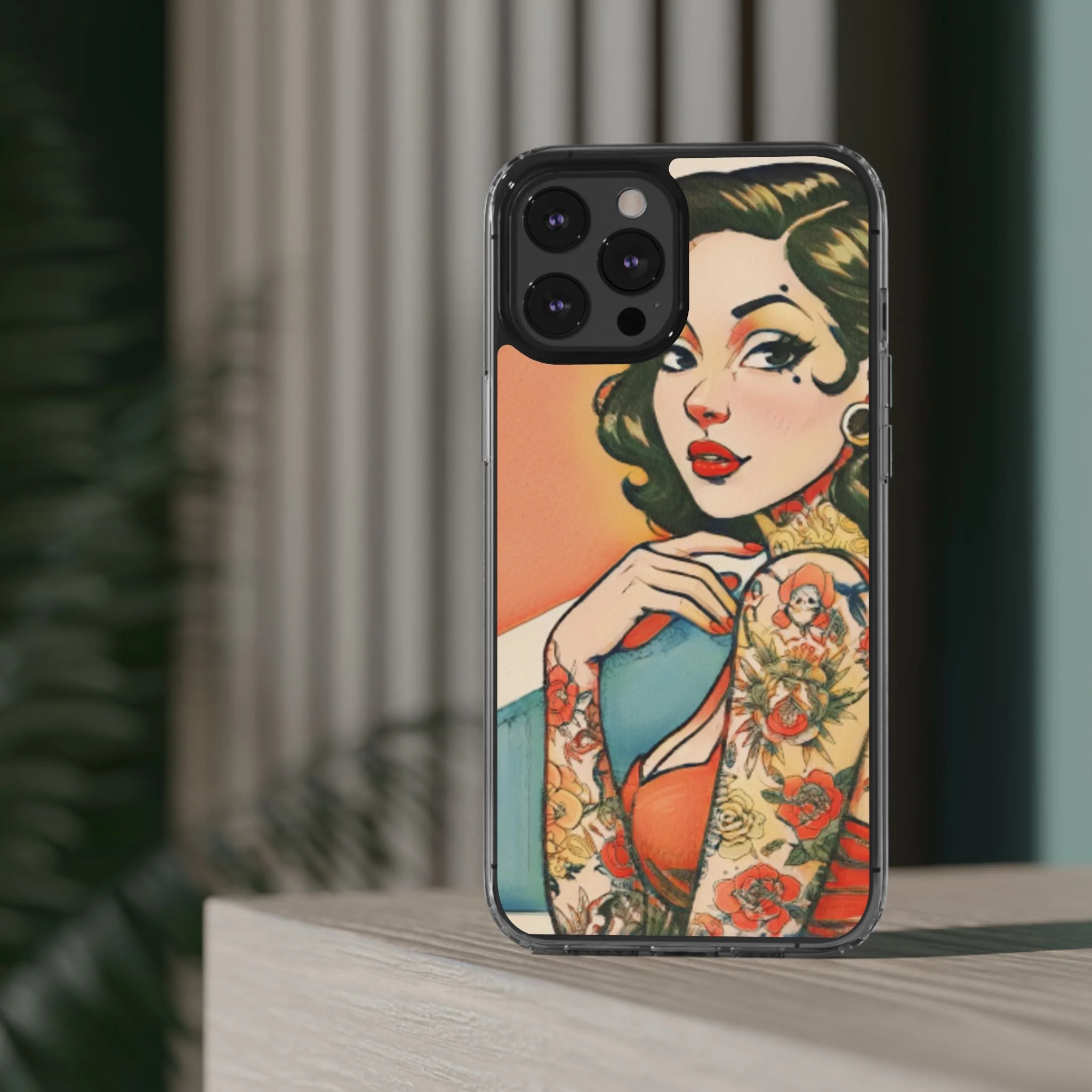 Retro Pin Up Clear Phone Case - Image 45