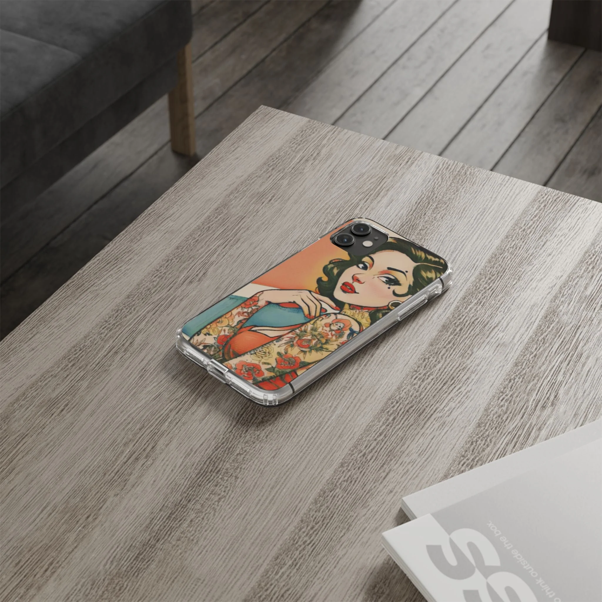 Retro Pin Up Clear Phone Case - Image 46