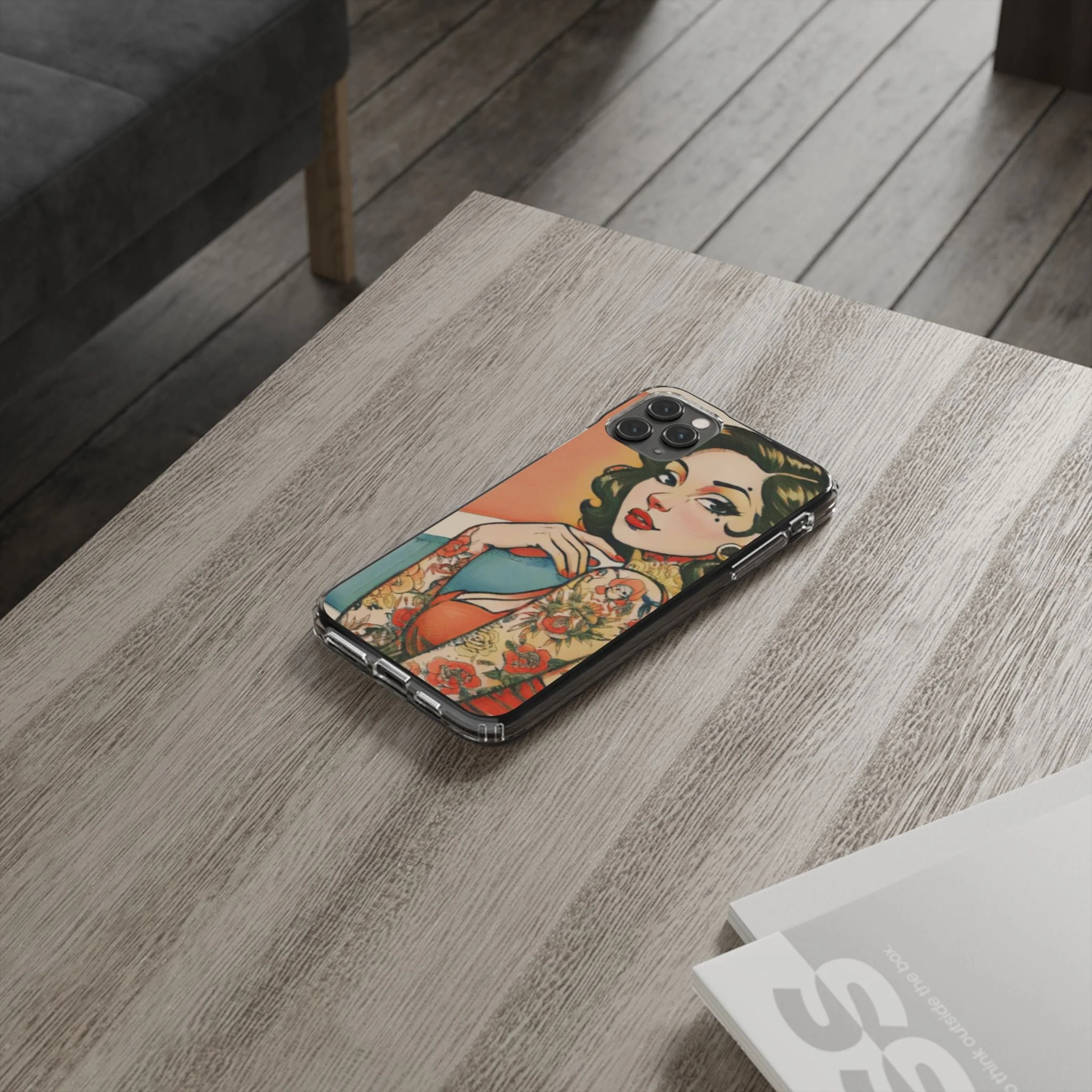 Retro Pin Up Clear Phone Case - Image 50
