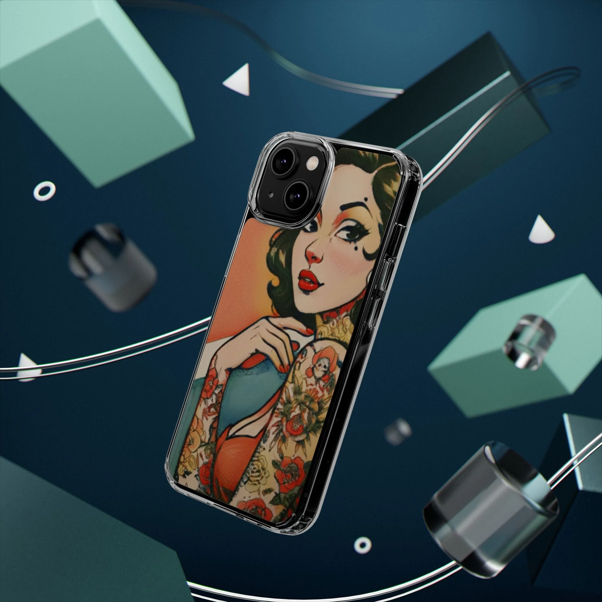 Retro Pin Up Clear Phone Case - Image 54