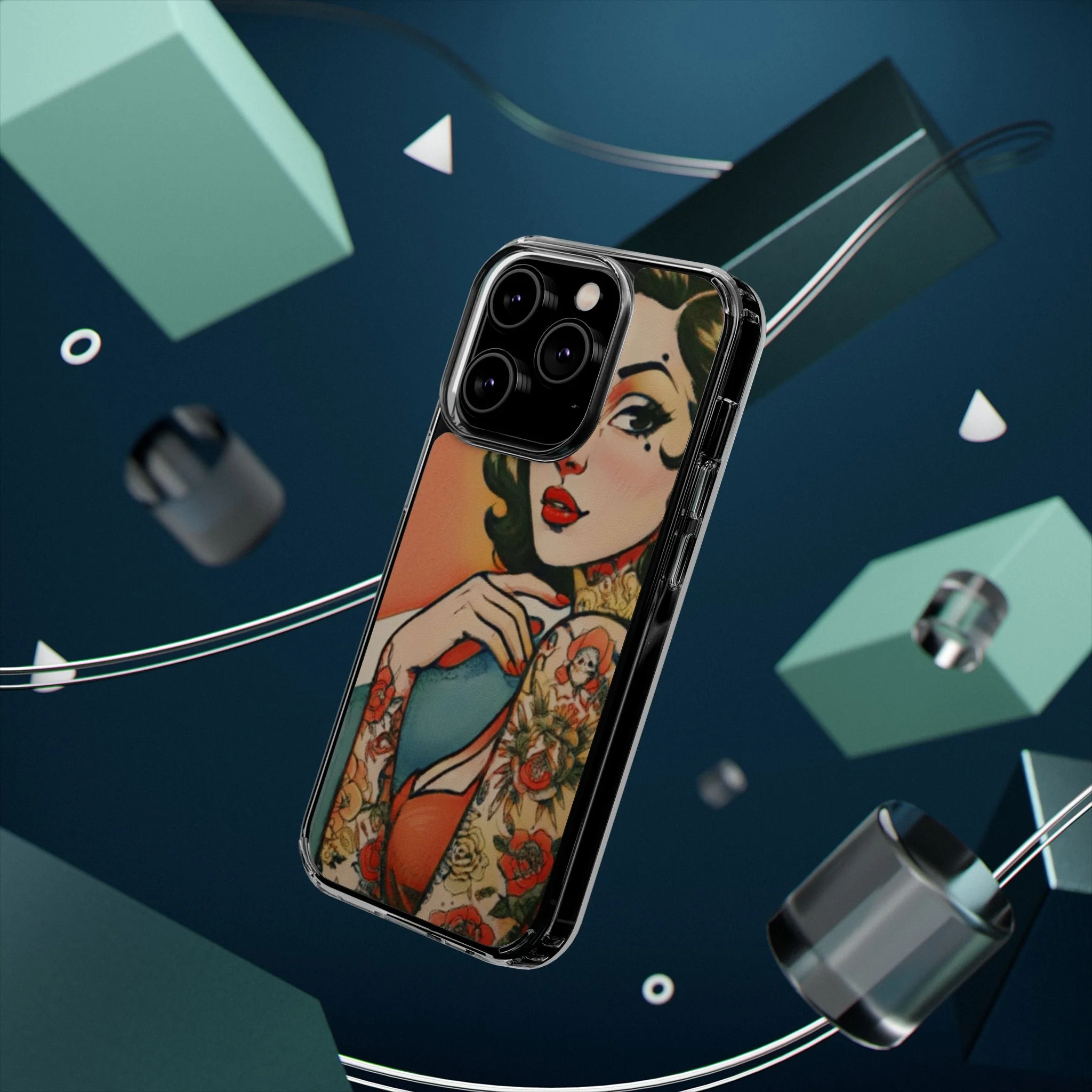 Retro Pin Up Clear Phone Case - Image 57