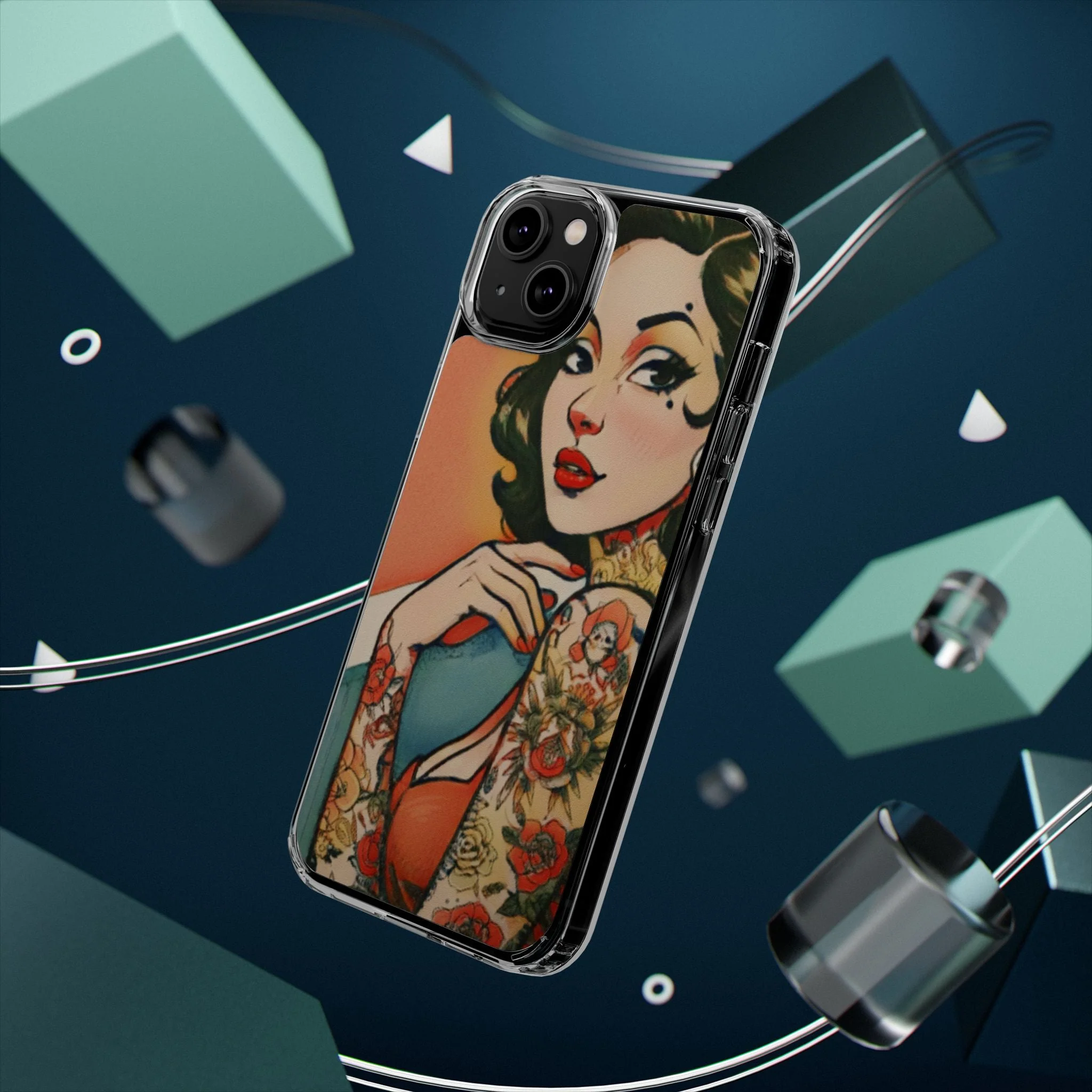 Retro Pin Up Clear Phone Case - Image 60