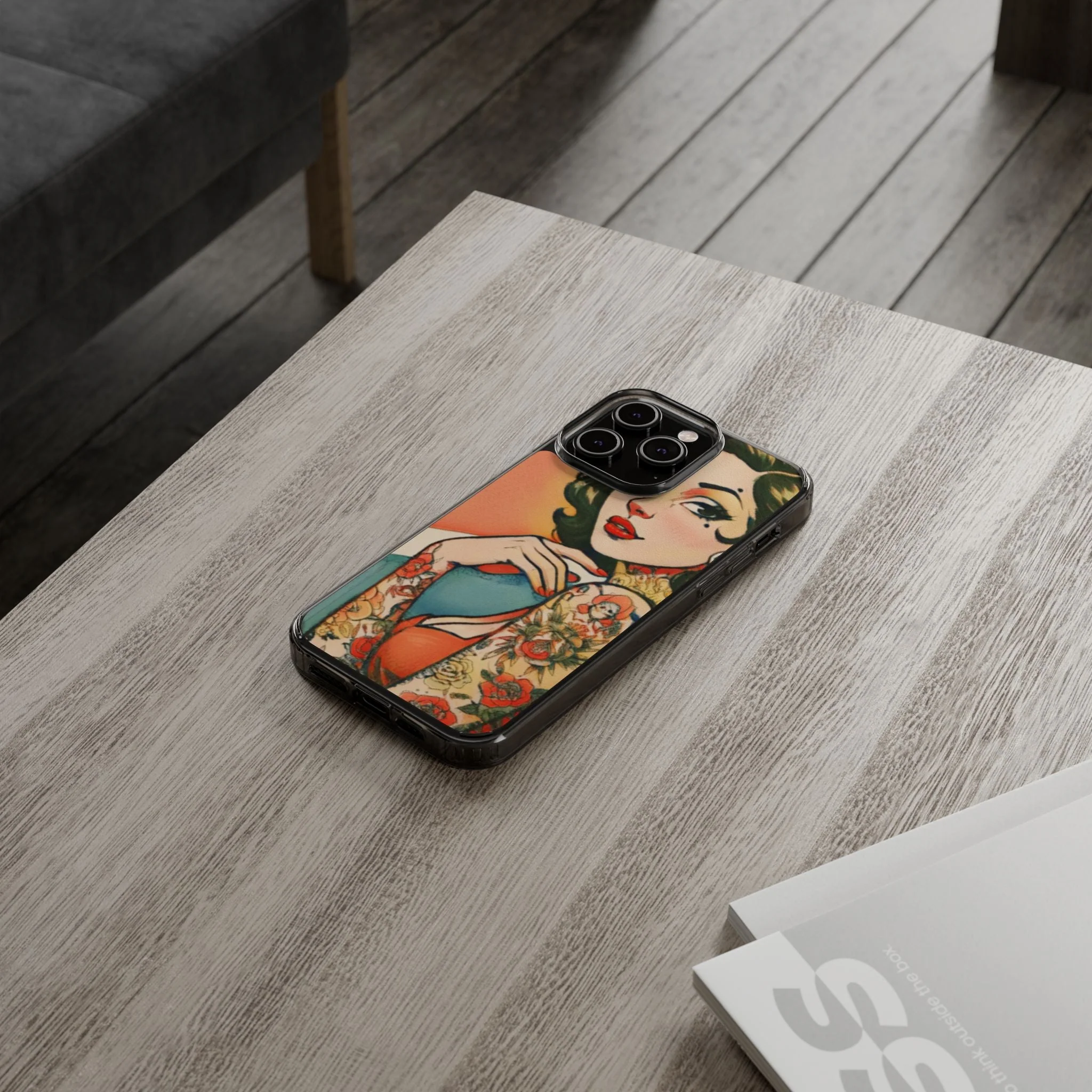 Retro Pin Up Clear Phone Case - Image 61