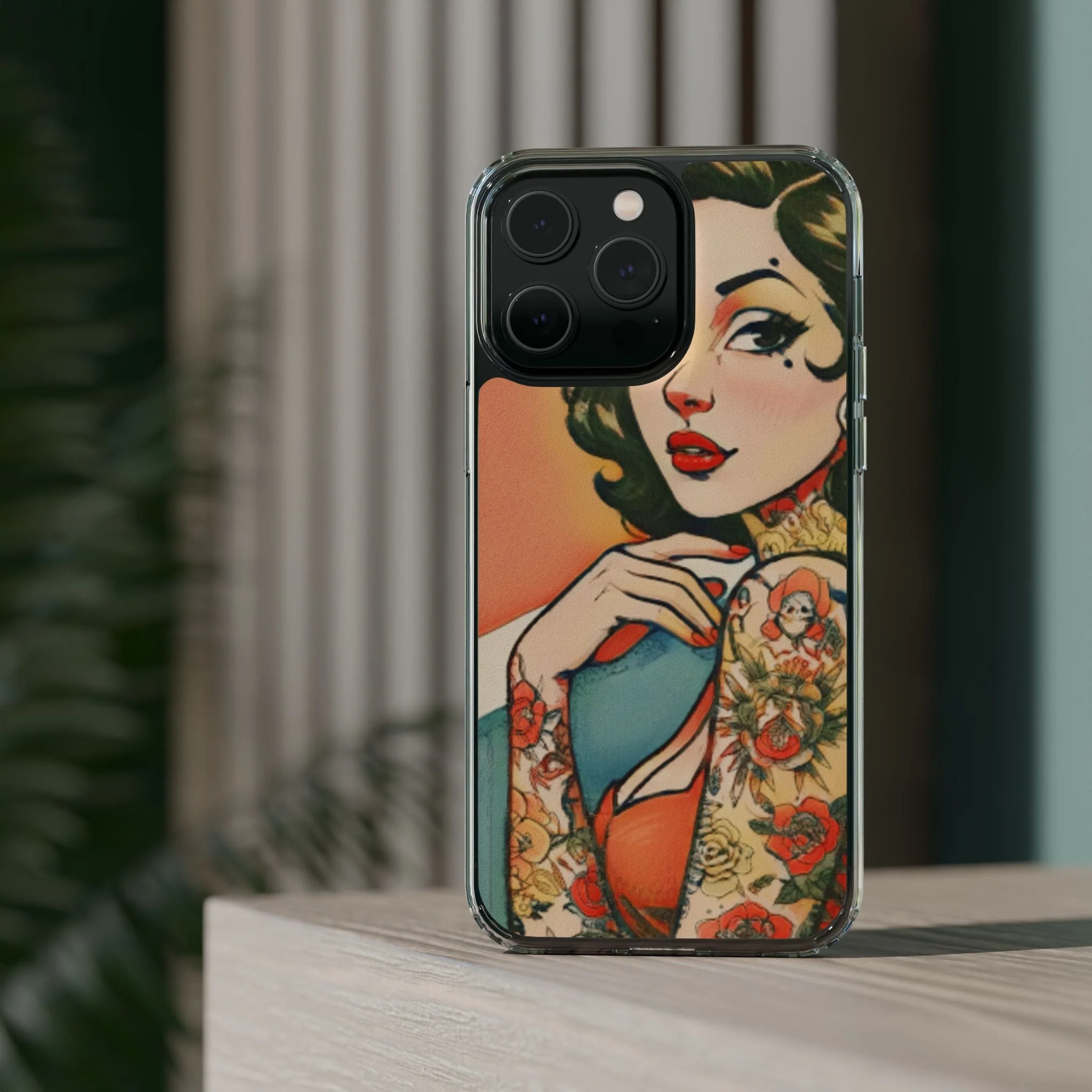 Retro Pin Up Clear Phone Case - Image 62