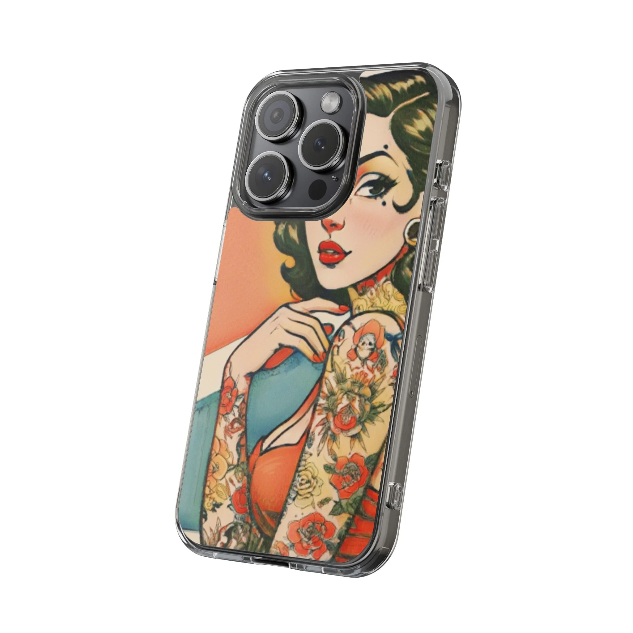 Retro Pin Up Clear Phone Case - Image 64