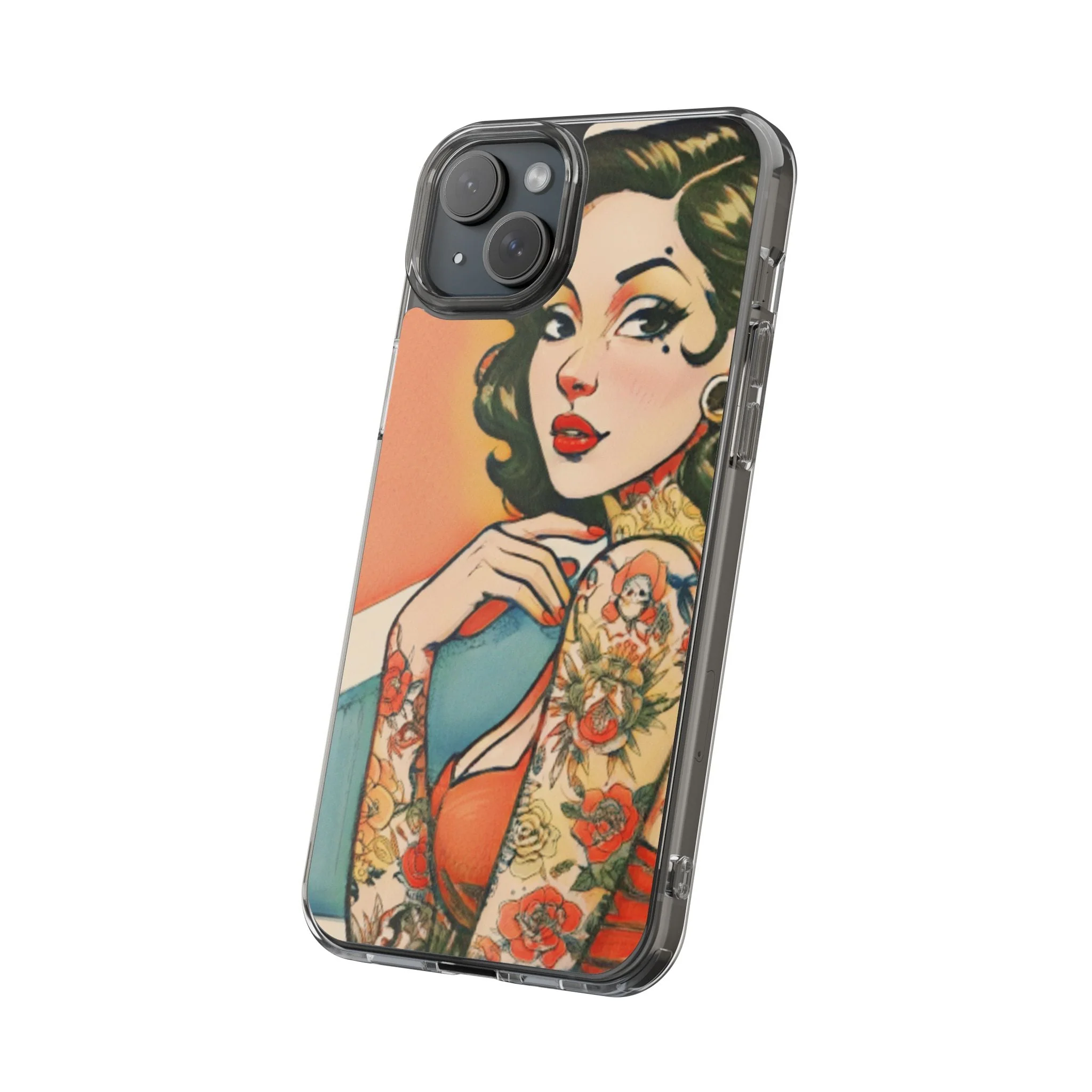 Retro Pin Up Clear Phone Case - Image 67