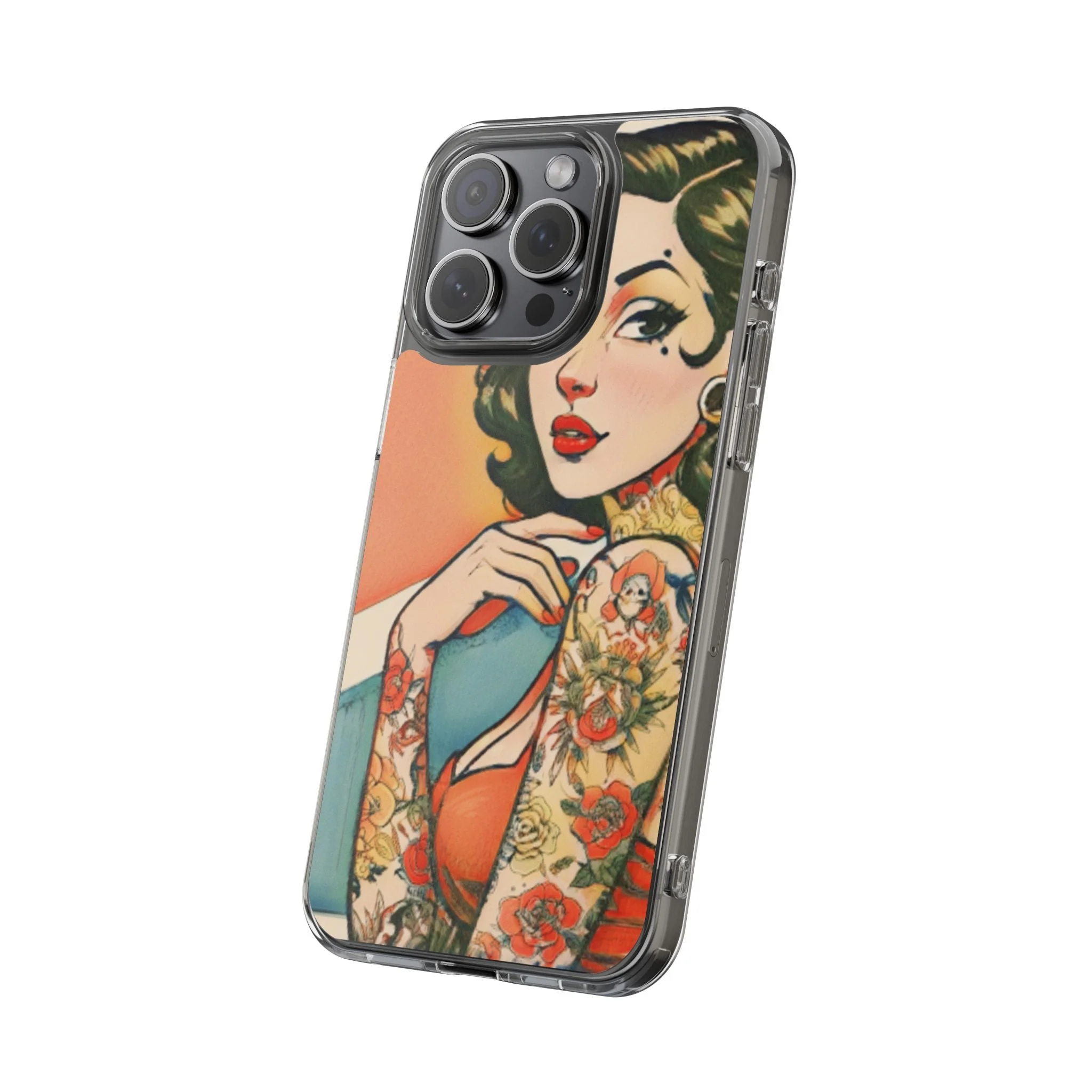 Retro Pin Up Clear Phone Case - Image 70