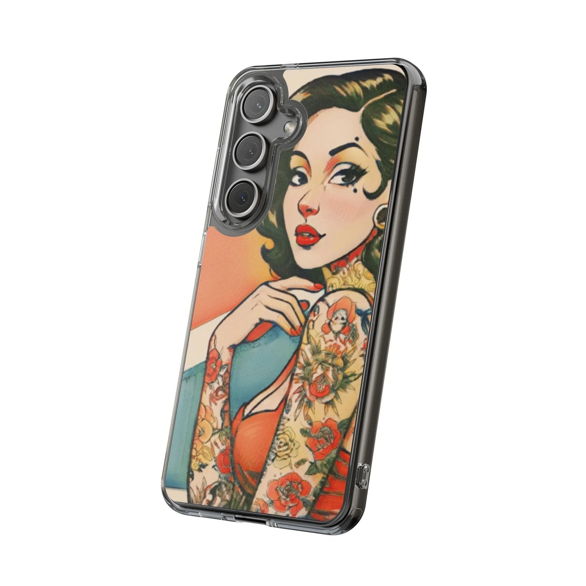 Retro Pin Up Clear Phone Case - Image 73