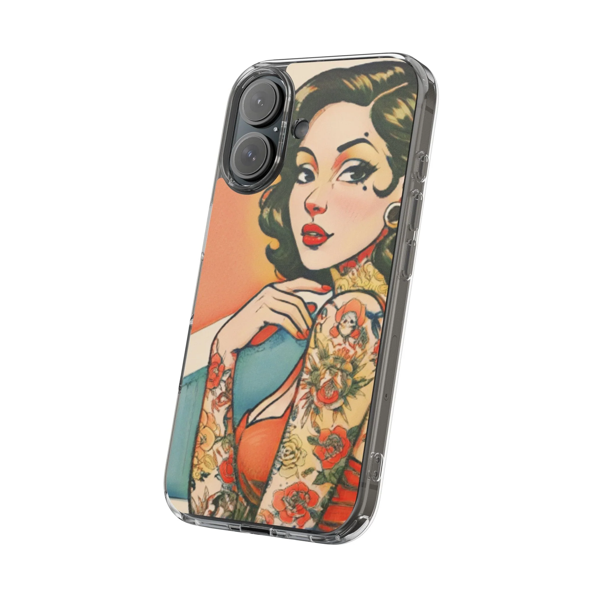 Retro Pin Up Clear Phone Case - Image 82