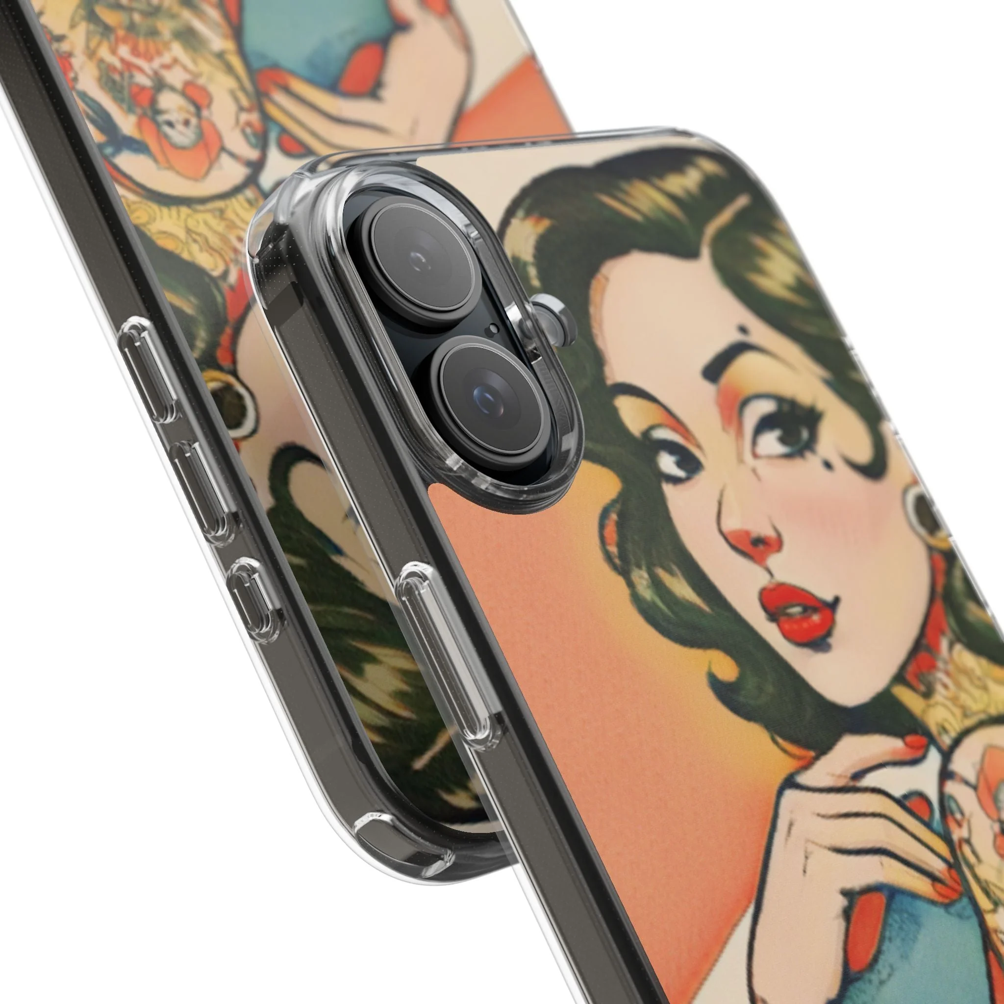 Retro Pin Up Clear Phone Case - Image 89