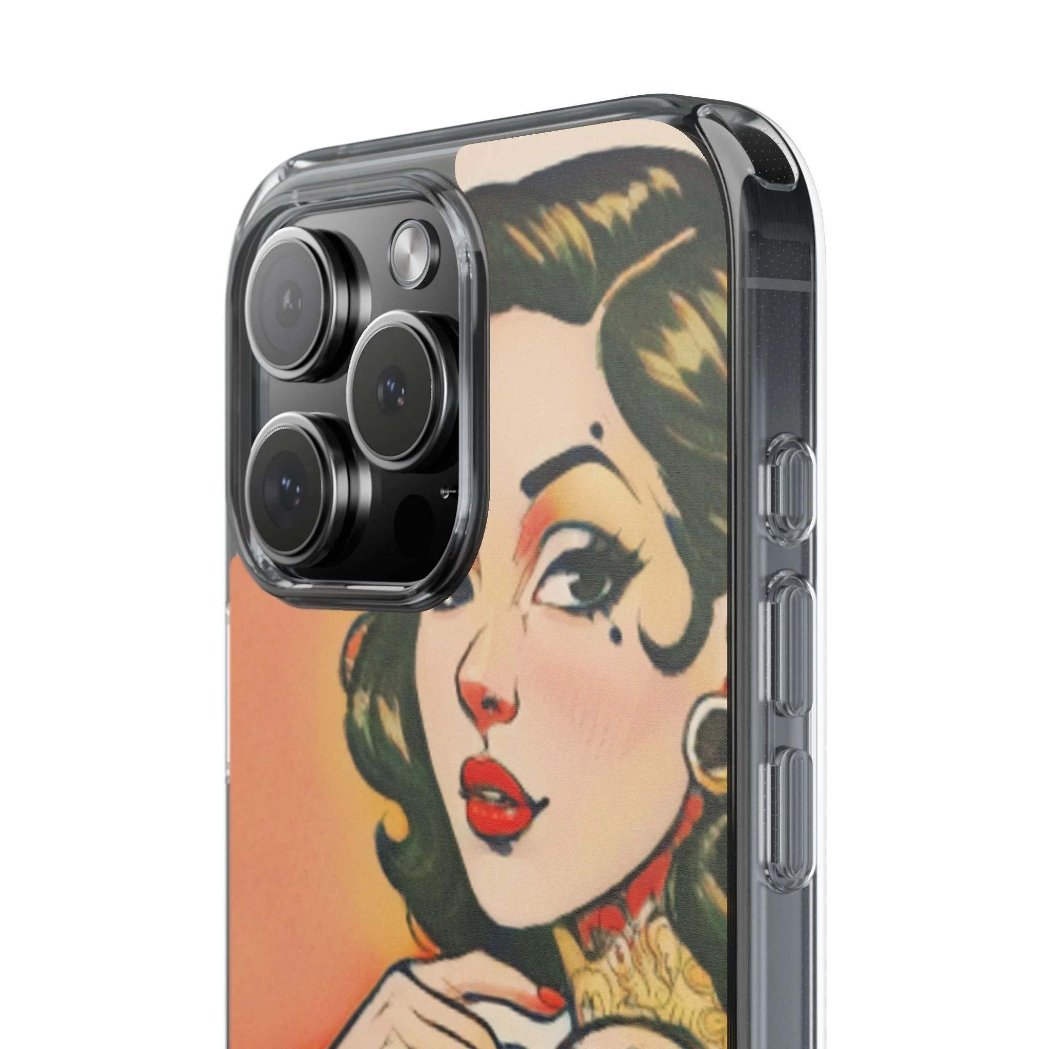 Retro Pin Up Clear Phone Case - Image 93
