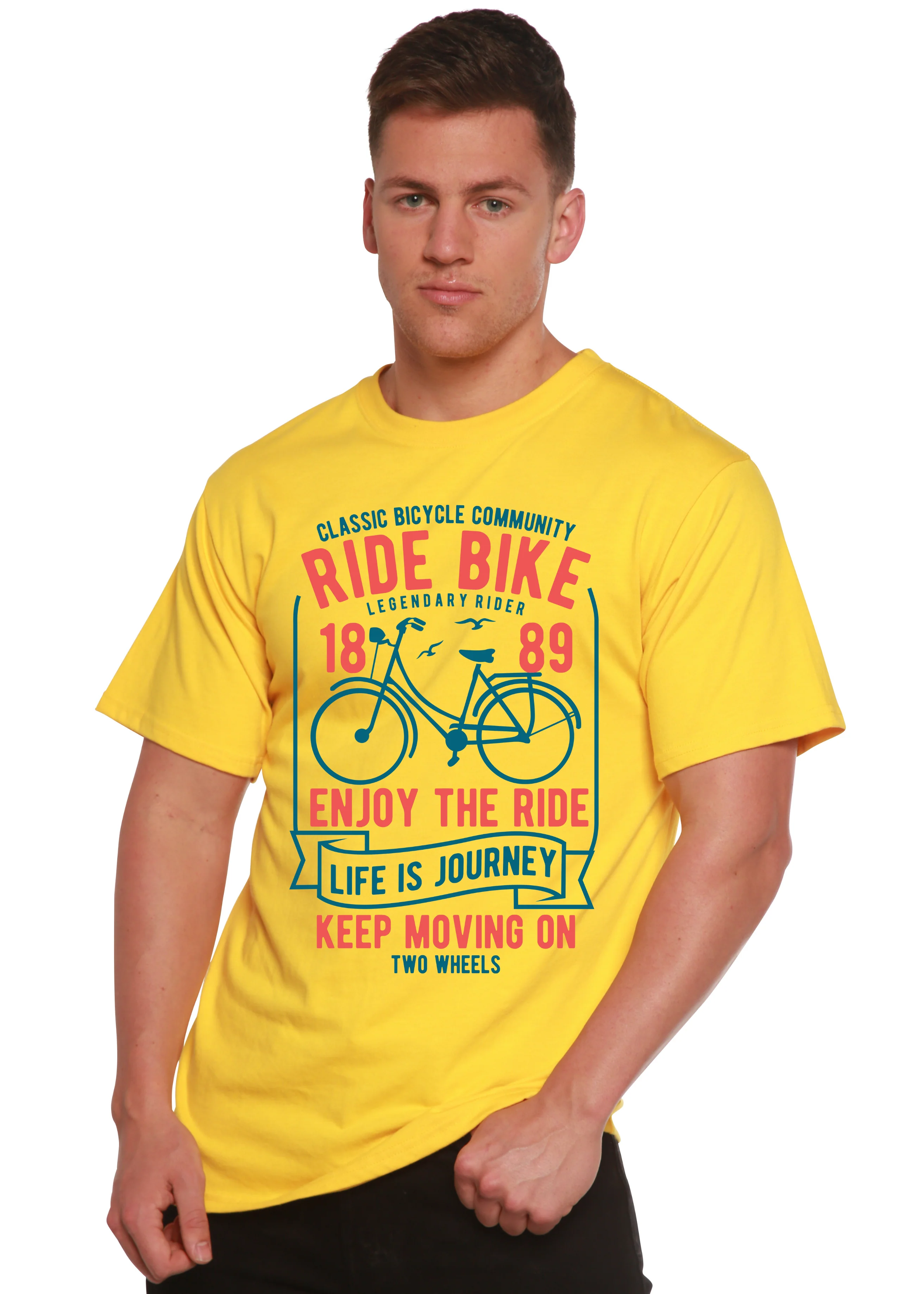 Ride Bike Spun Bamboo® Men's Bamboo Viscose/Organic Cotton Short Sleeve Graphic T-Shirt - Image 3