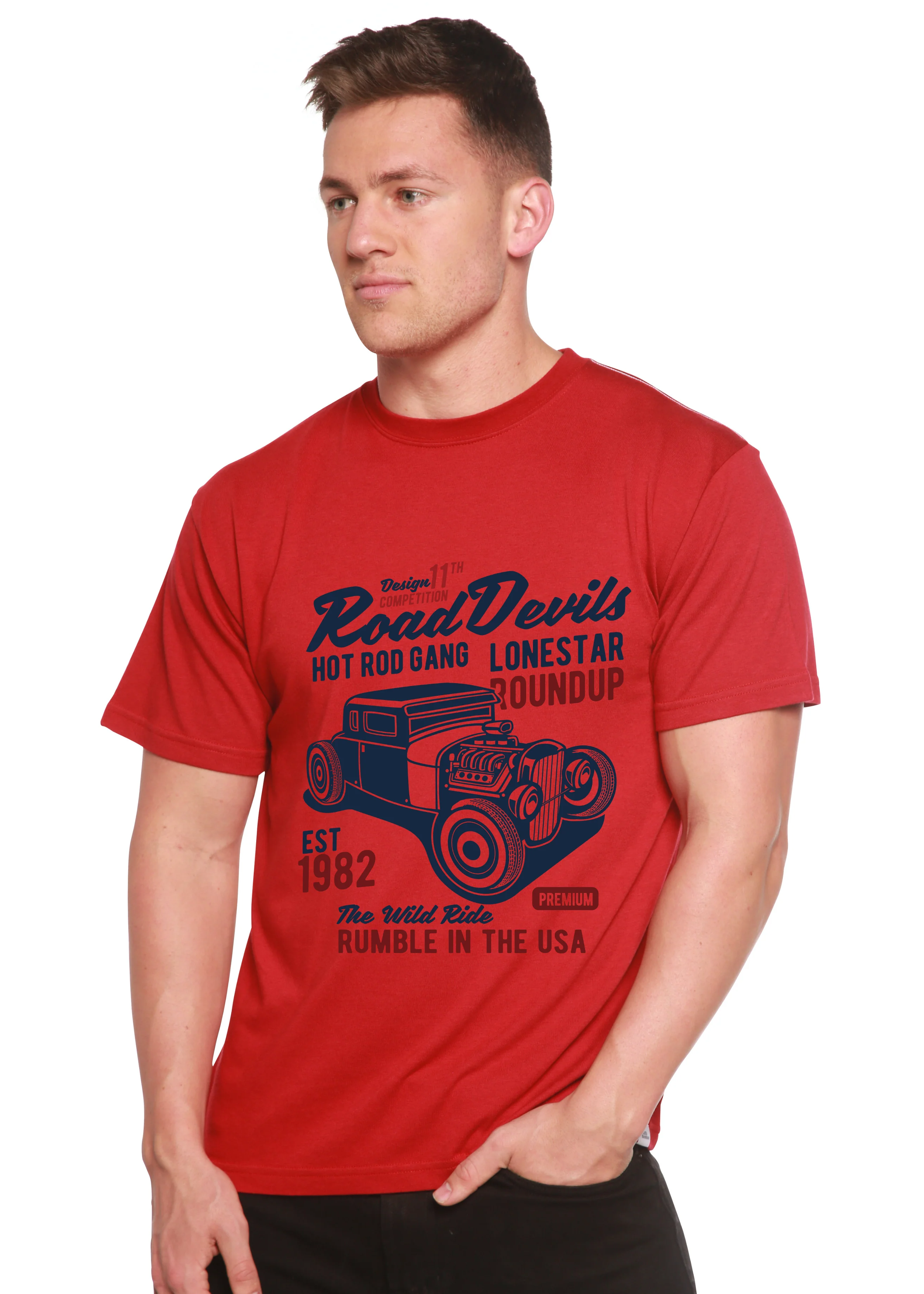 Road Devils Spun Bamboo® Men's Bamboo Viscose/Organic Cotton Short Sleeve Graphic T-Shirt - Image 5