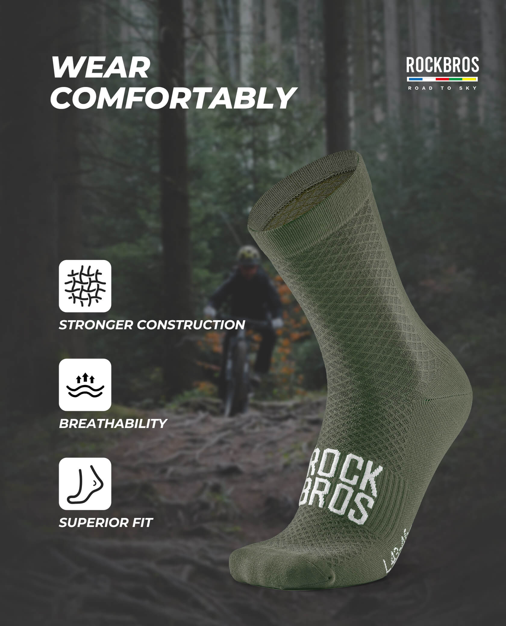 ROAD-TO-SKY Breathable Cycling Socks - Image 15