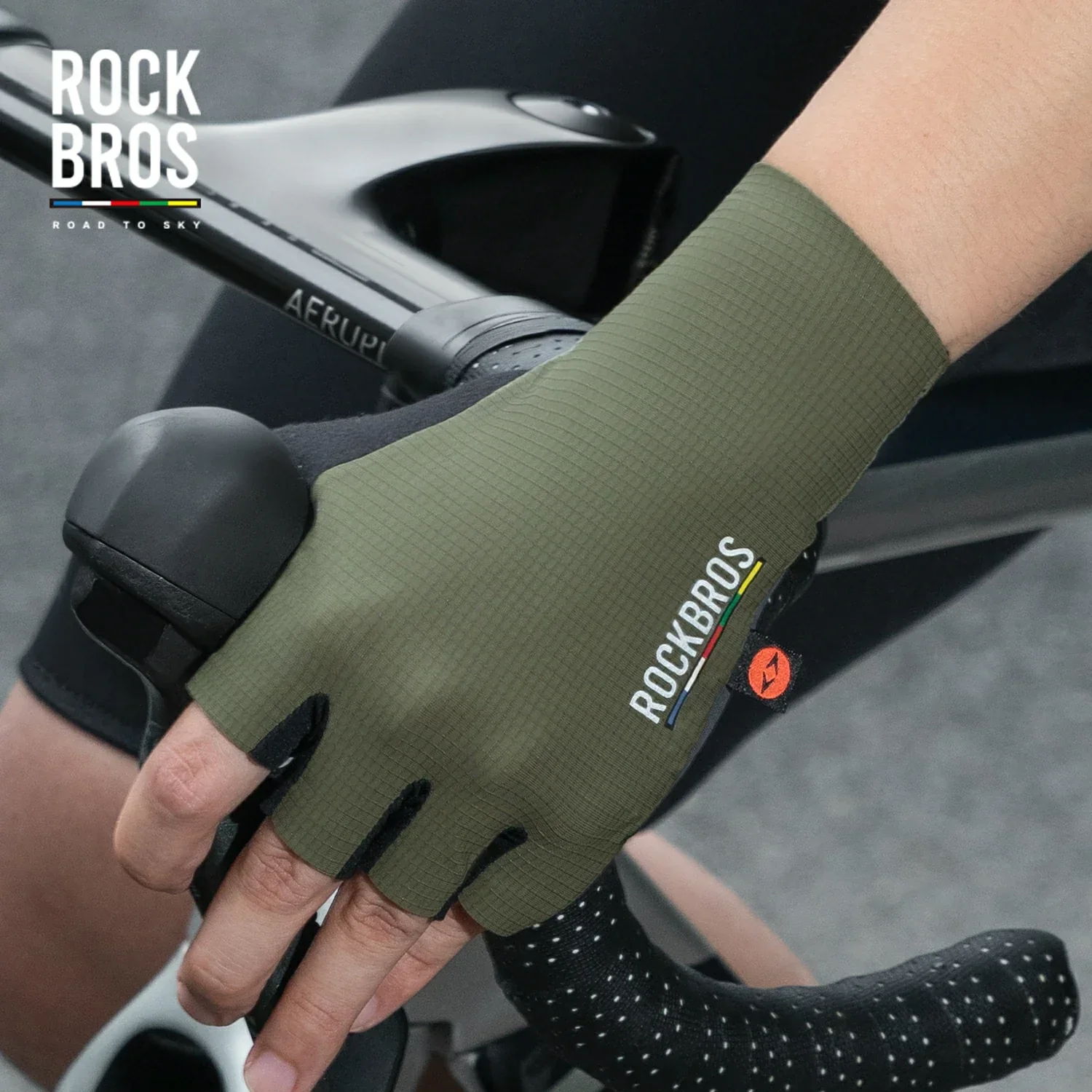 ROAD TO SKY Elastic Interface® Cycling Half Finger Gel Padded Gloves - Image 6