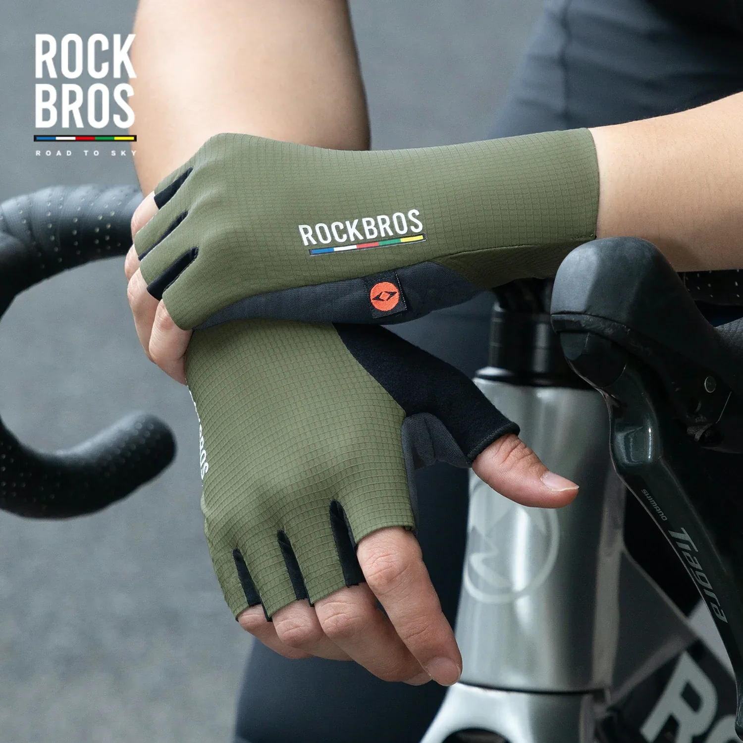 ROAD TO SKY Elastic Interface® Cycling Half Finger Gel Padded Gloves - Image 7