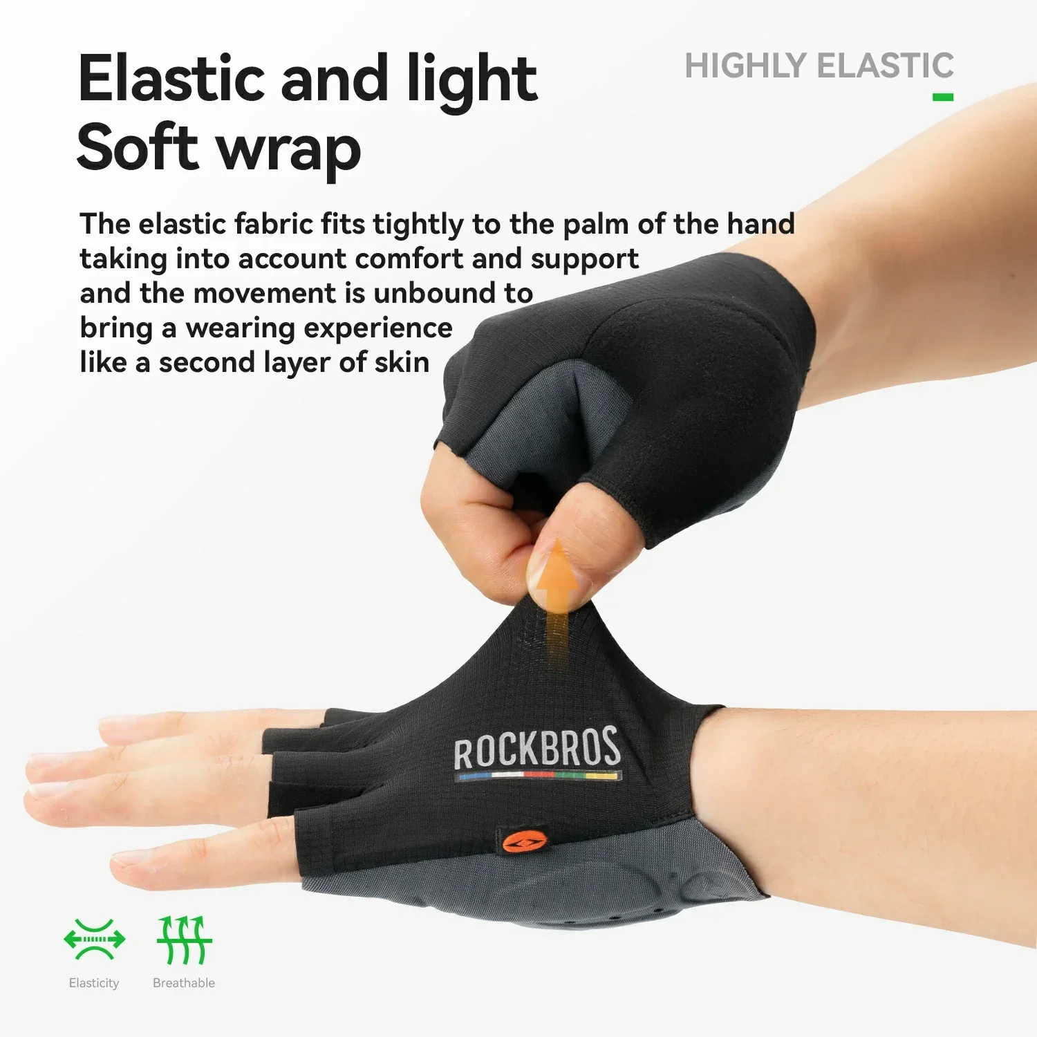 ROAD TO SKY Elastic Interface® Cycling Short Finger Gel Padded Gloves - Image 3