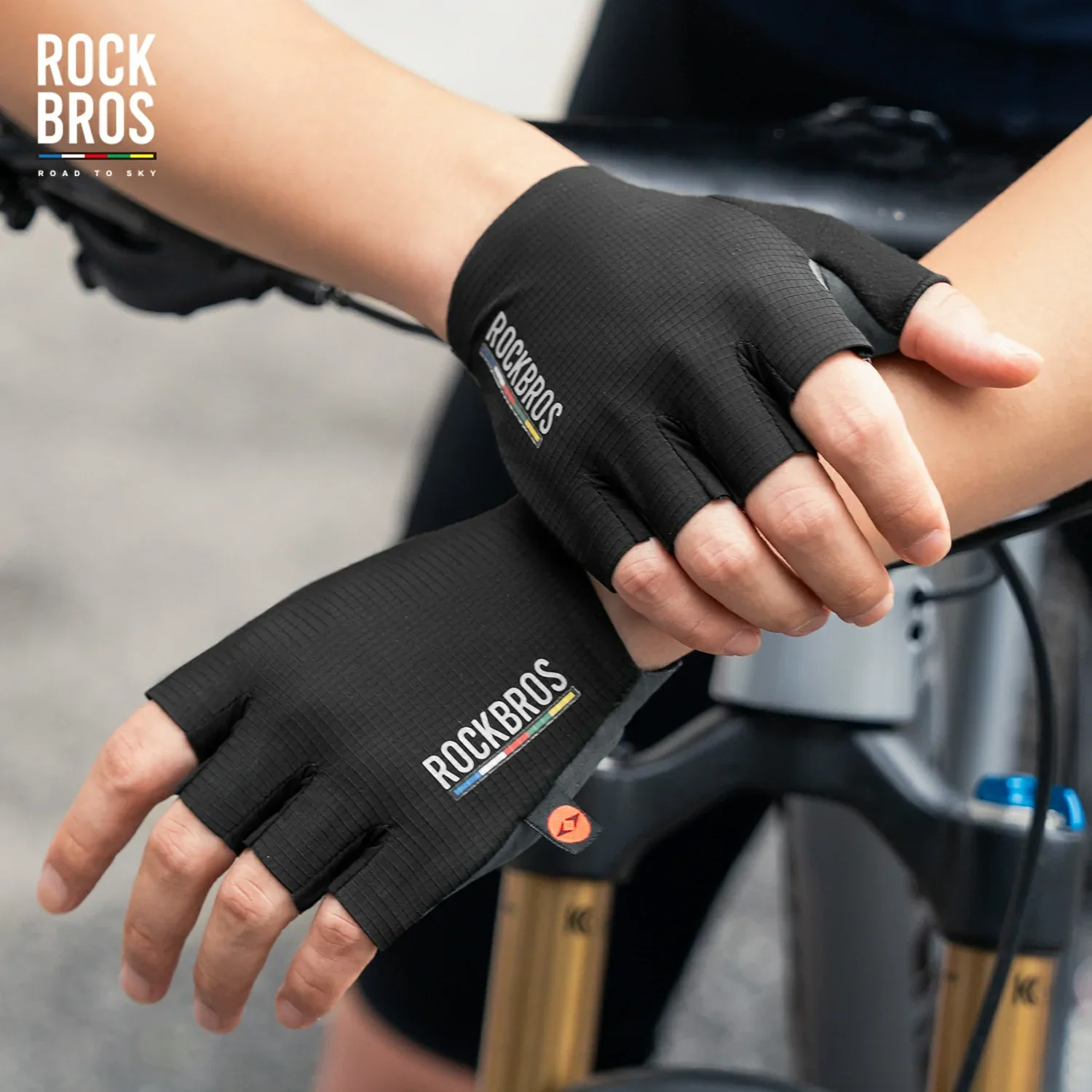 ROAD TO SKY Elastic Interface® Cycling Short Finger Gel Padded Gloves - Image 6