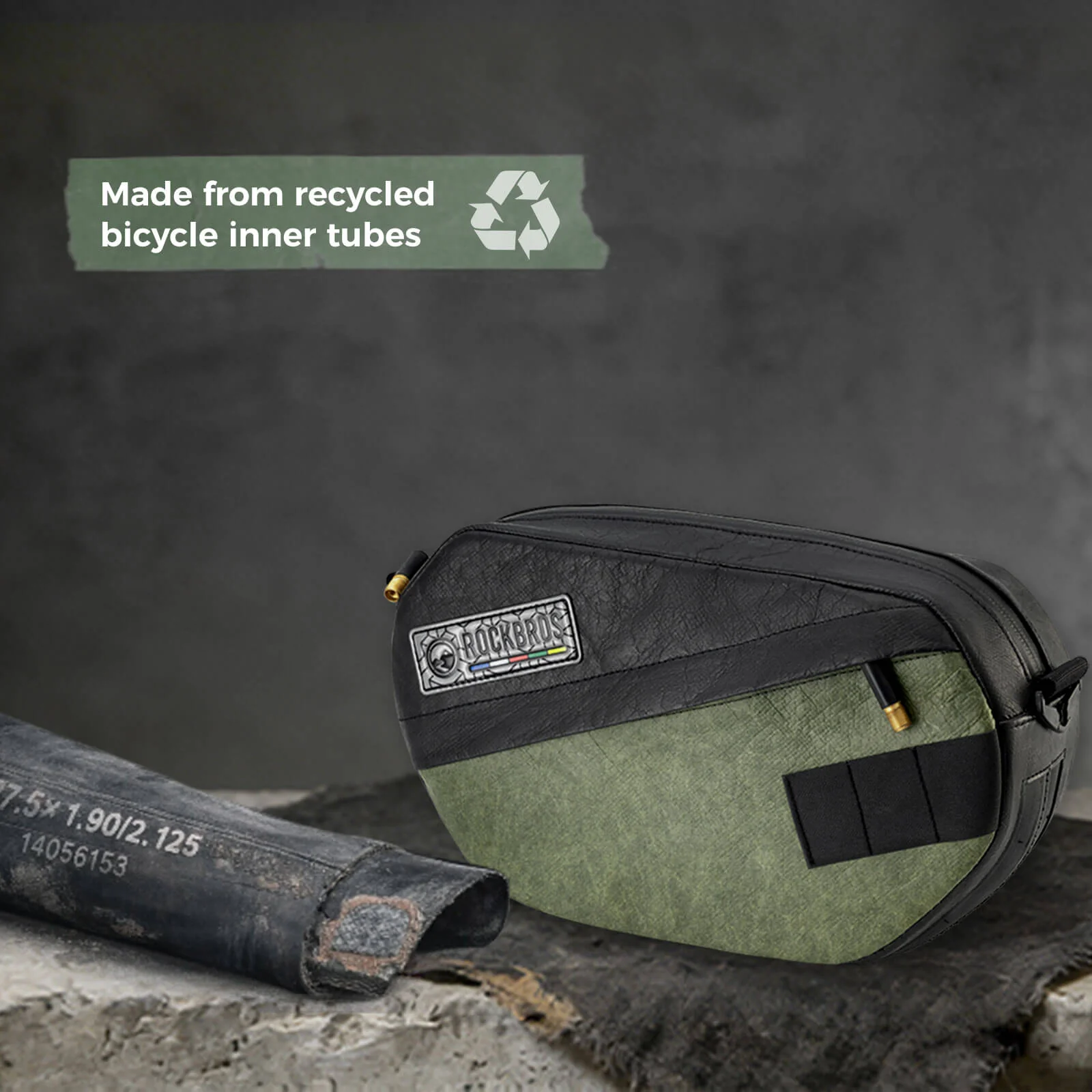 ROAD TO SKY Recycled Tire Bike Handlebar Bag - 2.5L - Image 2