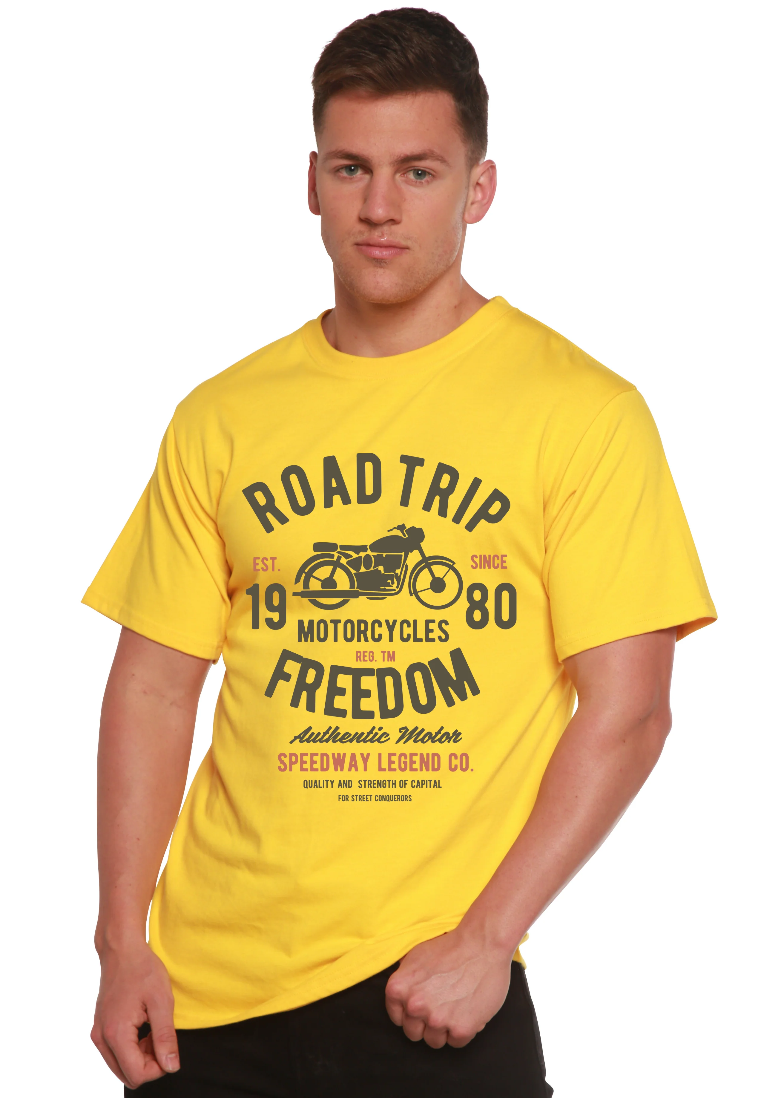 Road Trip Spun Bamboo® Men's Bamboo Viscose/Organic Cotton Short Sleeve Graphic T-Shirt - Image 3