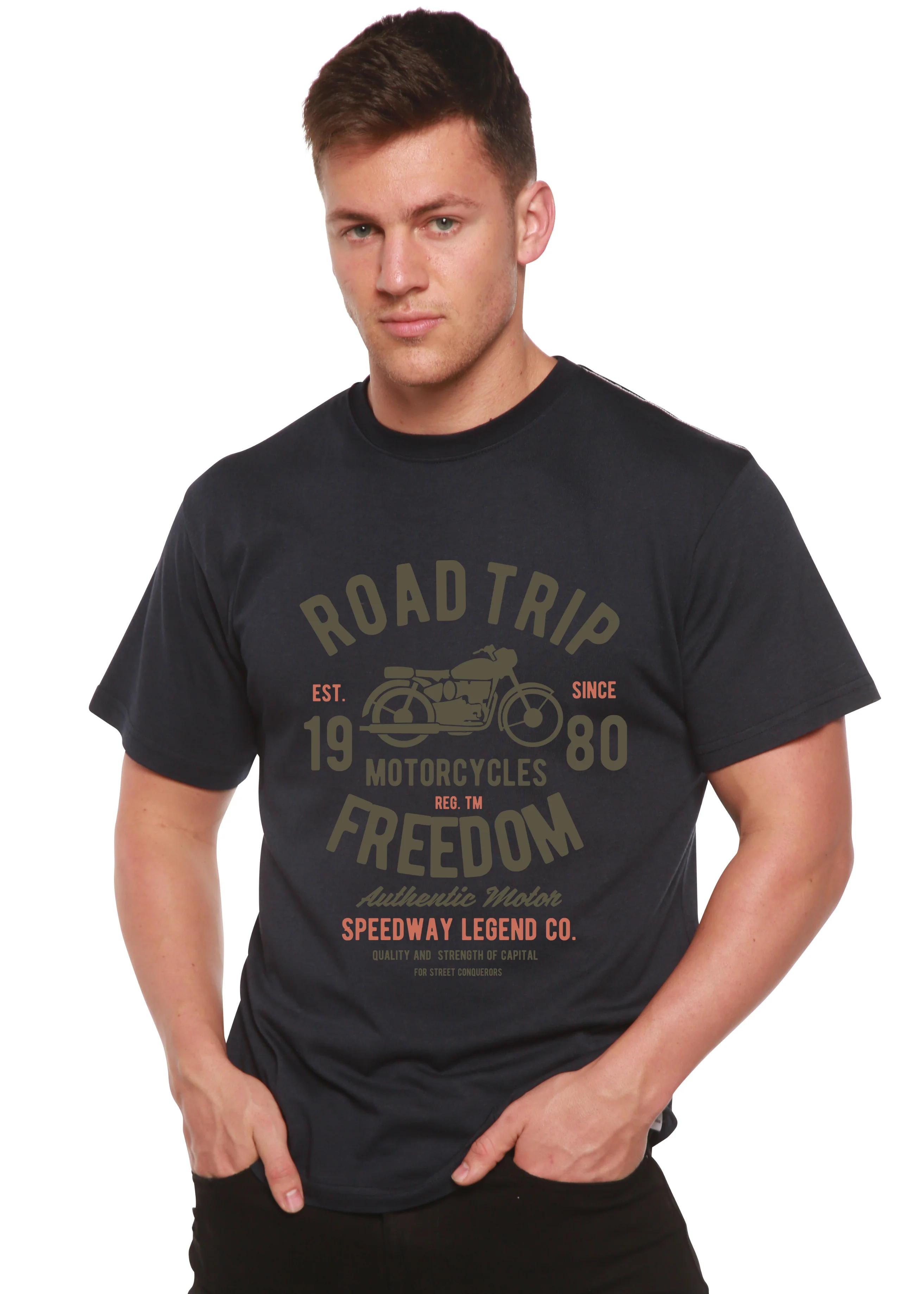 Road Trip Spun Bamboo® Men's Bamboo Viscose/Organic Cotton Short Sleeve Graphic T-Shirt - Image 7