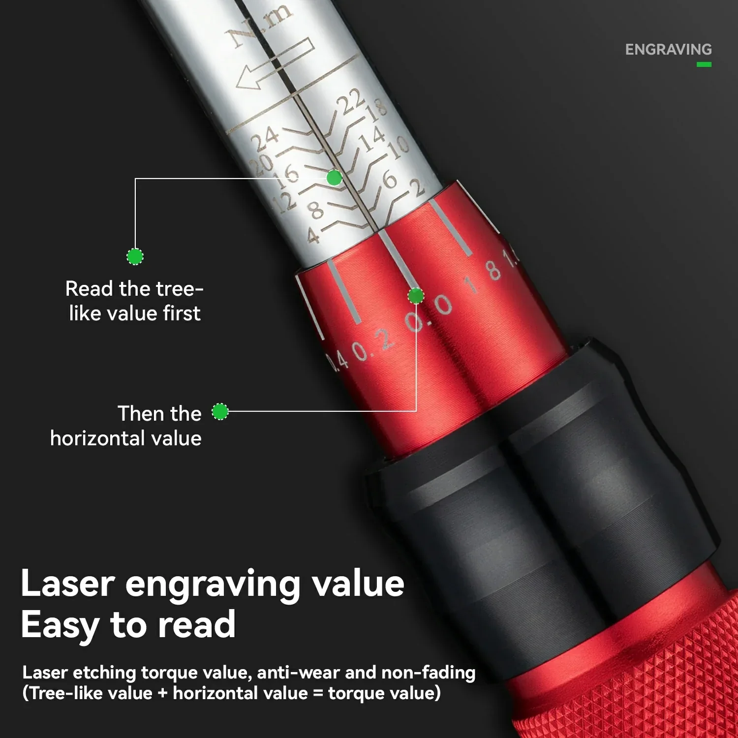 ROCKBROS 1/4 Torque 2–24Nm Micrometer Click Torque Wrench, 72-Tooth Gear Professional Precision ±3%High Accuracy - Image 6