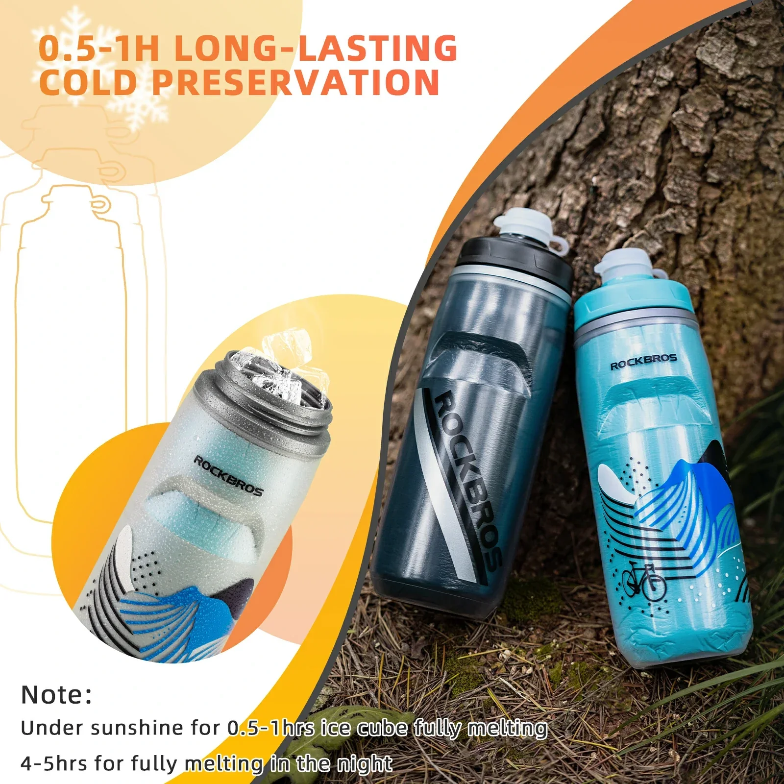 ROCKBROS 21OZ Insulated Bike Water Bottle - Image 7