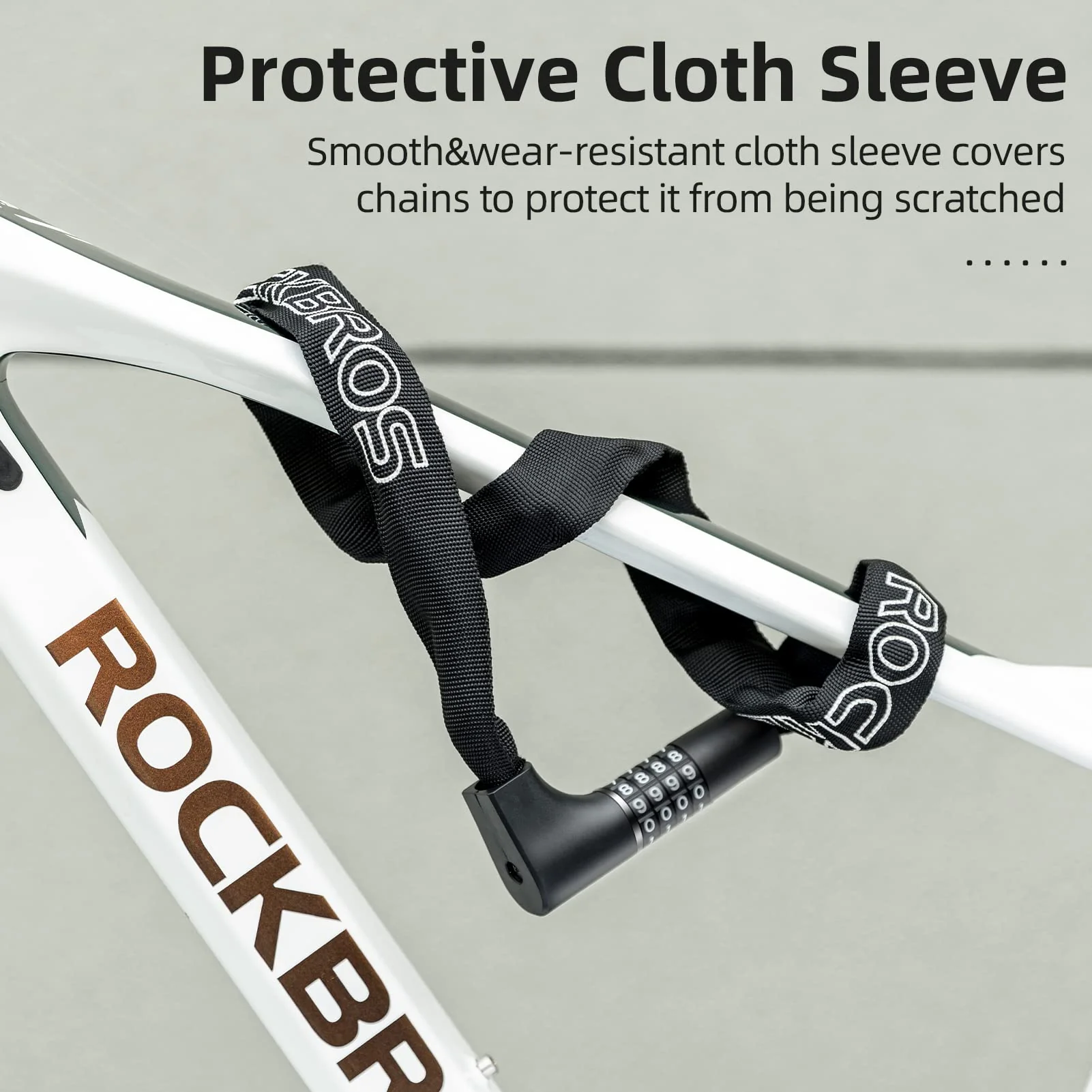 ROCKBROS 3.2FT Heavy Duty Bike Chain Lock Anti-Theft Security Lock Resettable Combination 2 Keys - Image 5