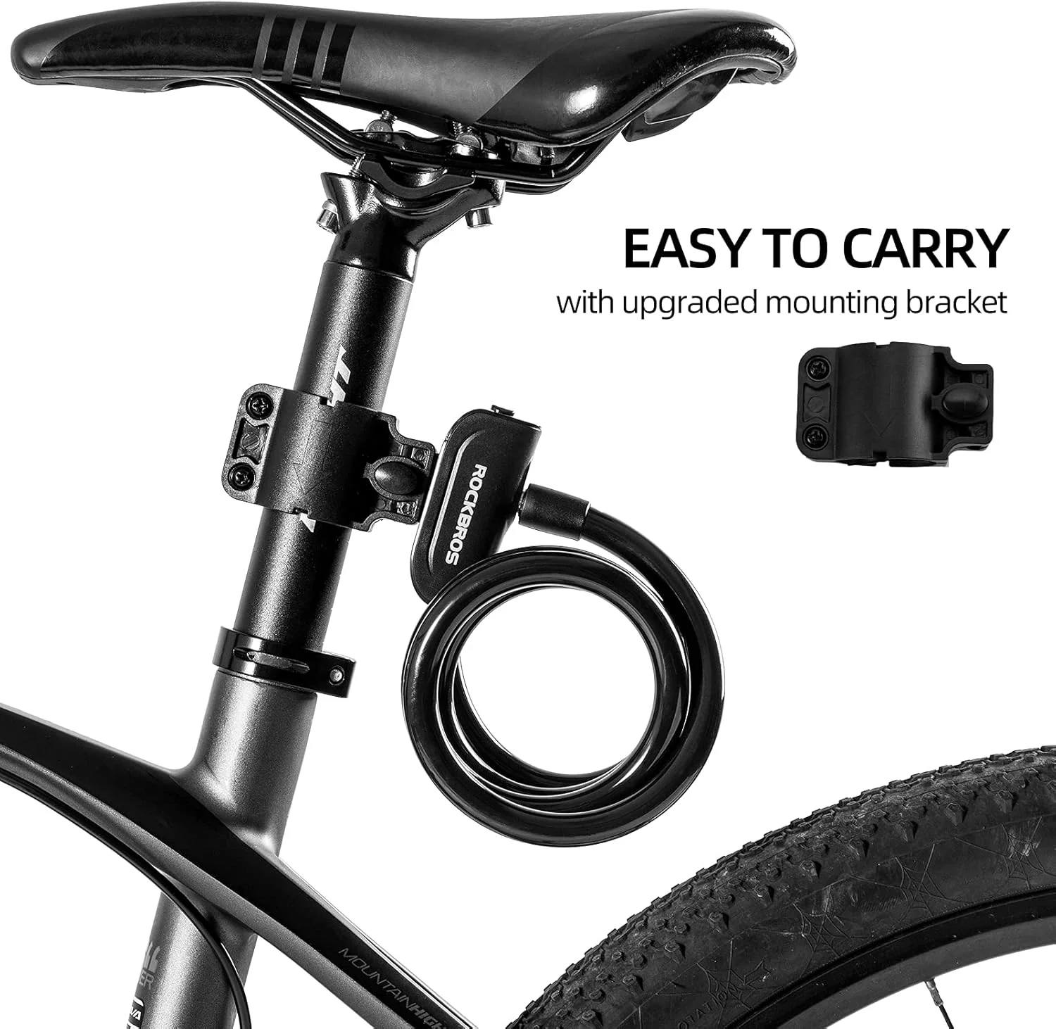 ROCKBROS 3ft Bike Cable Lock - Secure, Lightweight with Mounting Bracket - Image 8