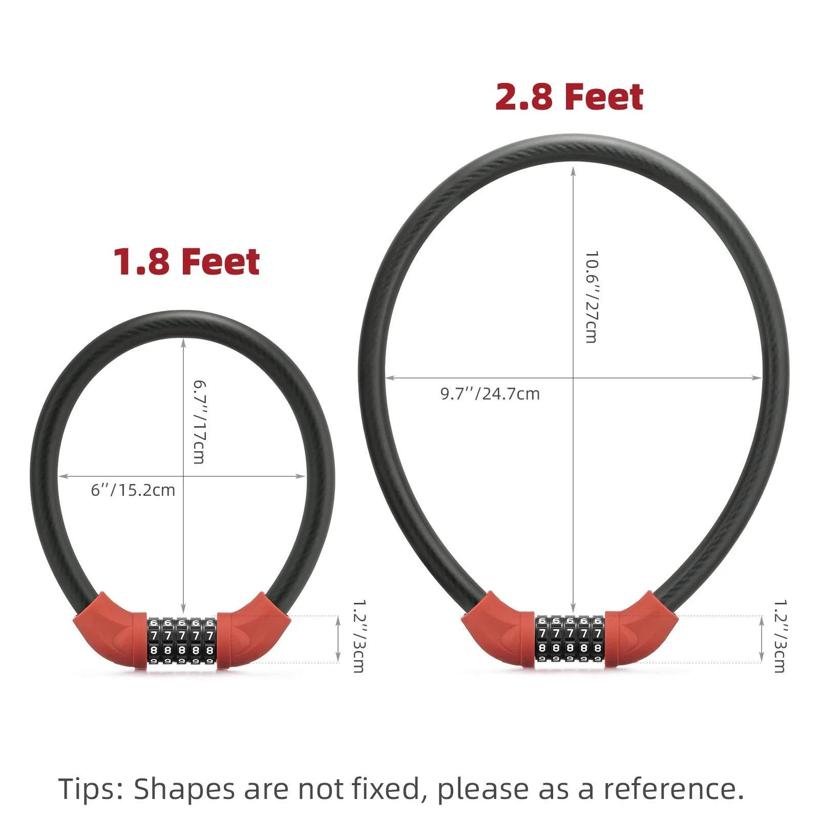 ROCKBROS 5-Digit Bike Cable Lock, Lightweight Portable Combination Lock - Image 10