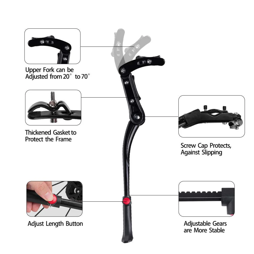 ROCKBROS Adjustable Bike Kickstand for 24β-28β Bikes - Image 3