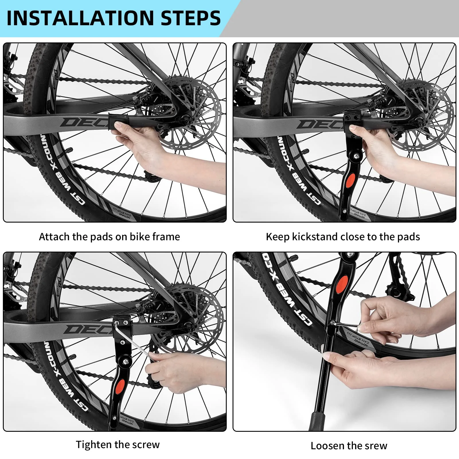 ROCKBROS Adjustable Rear Kickstand for 22"-28" Bikes - Image 5