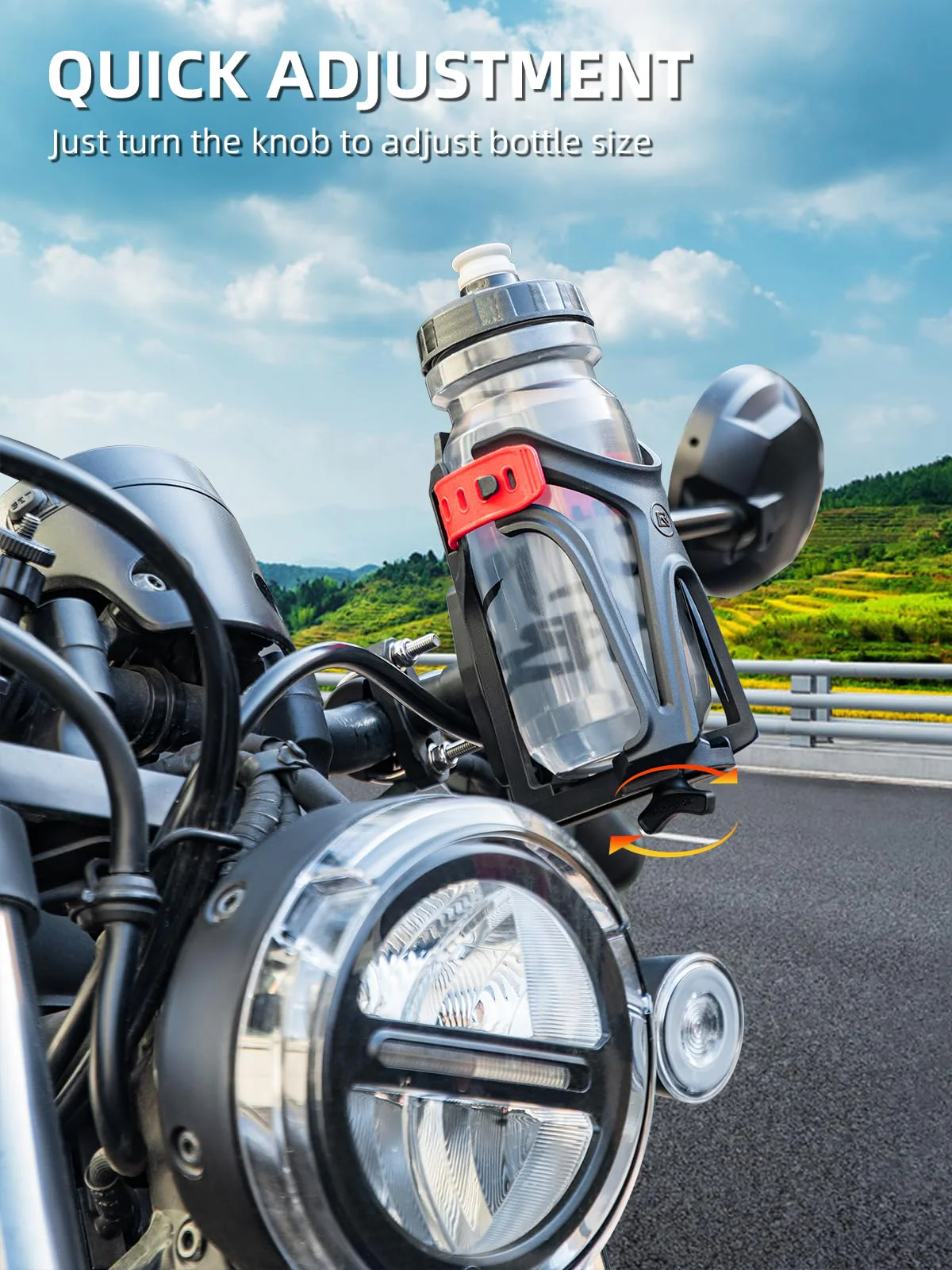 ROCKBROS Adjustable Water Bottle Holder for 2.3-3" Bottles, Bike & Motorcycle Mount - Image 25