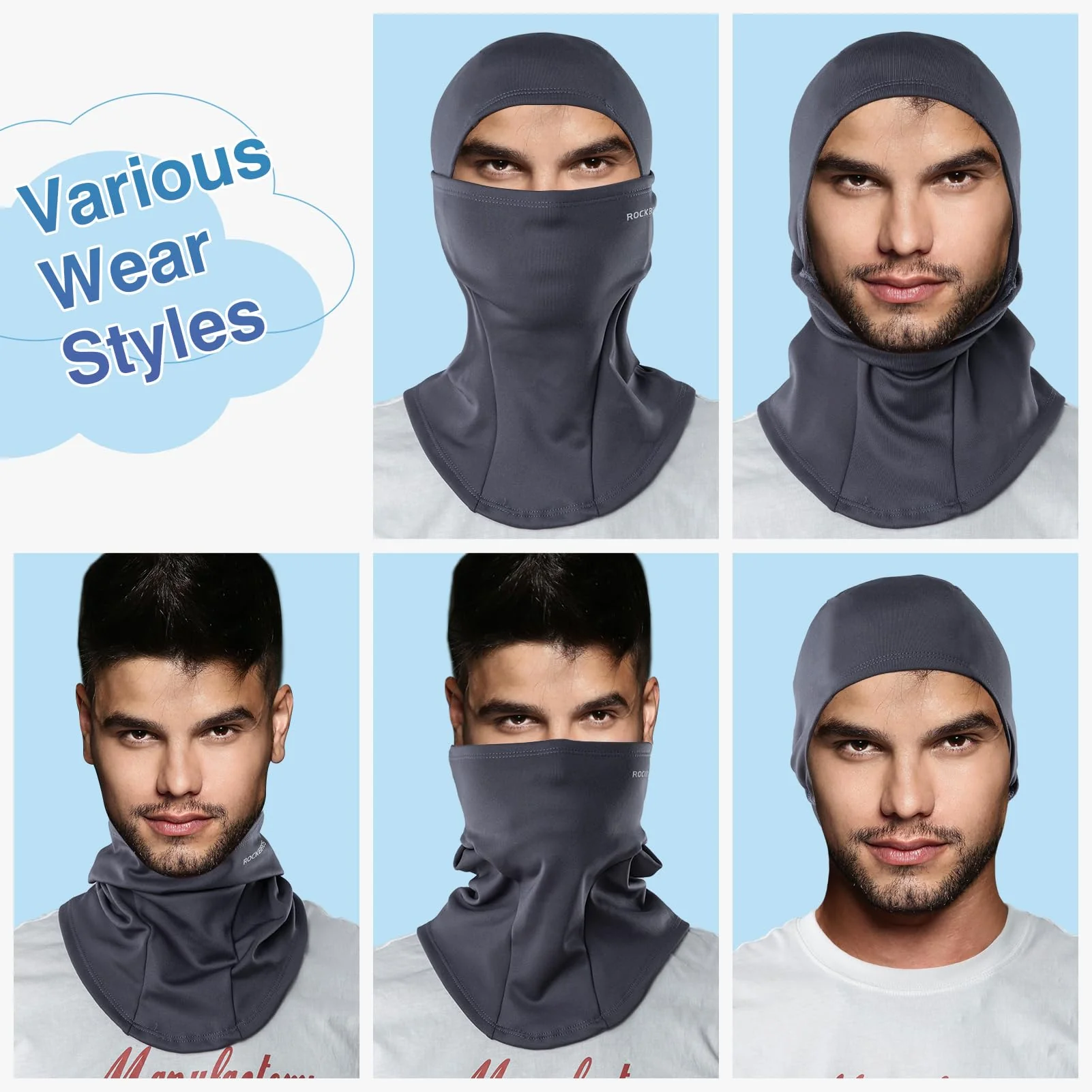 ROCKBROS Balaclava Ski Mask, Windproof Thermal Winter Neck Warmer Hood for Men Women - Image 12
