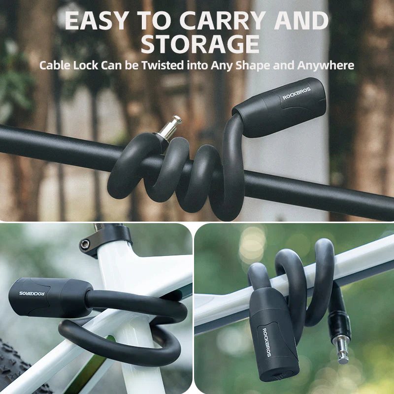 ROCKBROS Bicycle Memory Wire Spiral Steel Cable Lock – Twistable, Durable, Anti-Theft - Image 5
