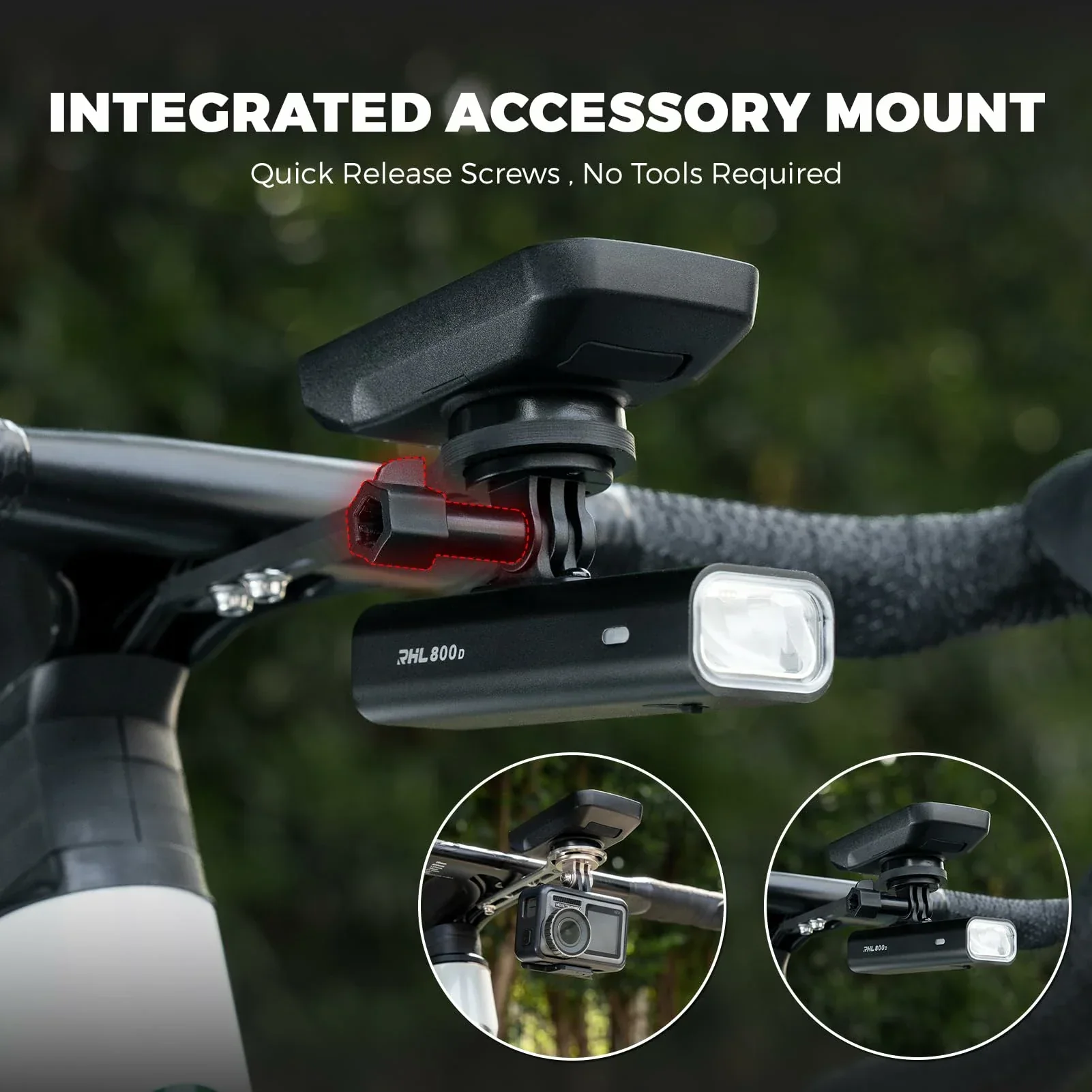 ROCKBROS Bike Aluminum Computer Mount compatible with Garmin, Wahoo, Bryton, and GoPro - Image 26