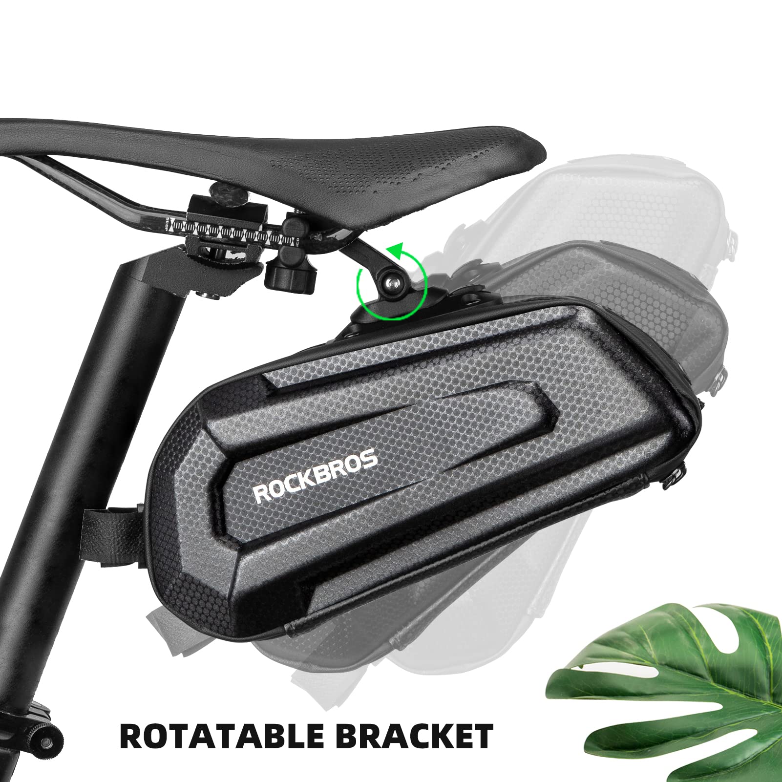 ROCKBROS Bike Bicycle 1.7L Saddle Seat Bag 3D Hard Shell with Silver Reflective Strip - Image 5