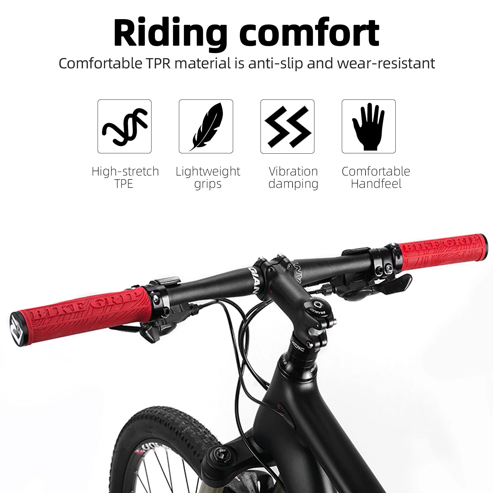 ROCKBROS Bike Handlebar Grips Double Lock-on MTB Bicycle Handle Bar Grips - Image 26