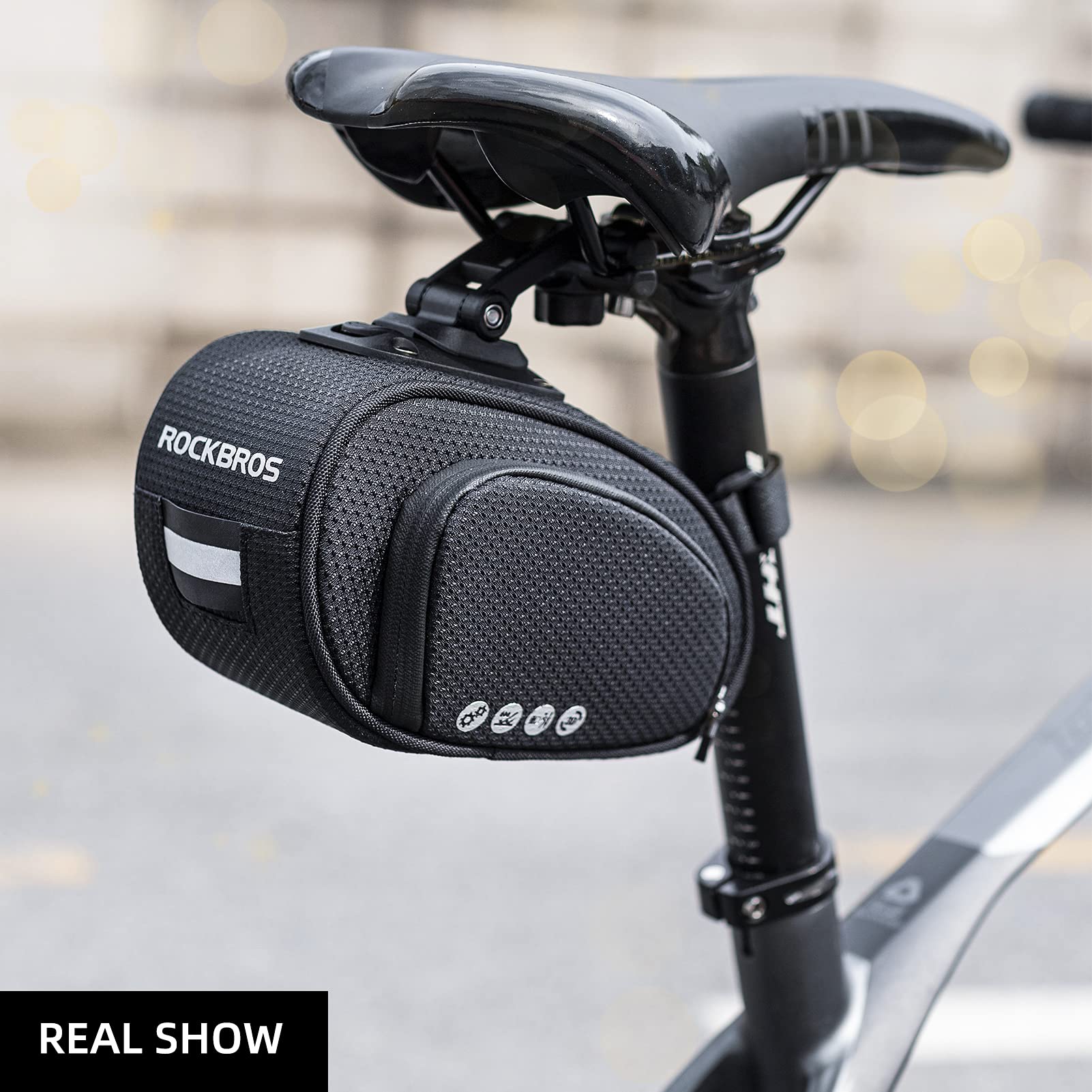 ROCKBROS Bike Saddle Bag Under Seat with Adjustable Mounting, Large Storage Pouch - Image 2
