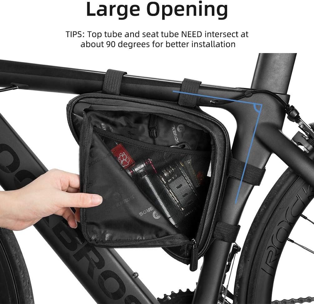 ROCKBROS Bike Triangle Frame Bag, with Two Side Pockets, 1.5L - Image 4