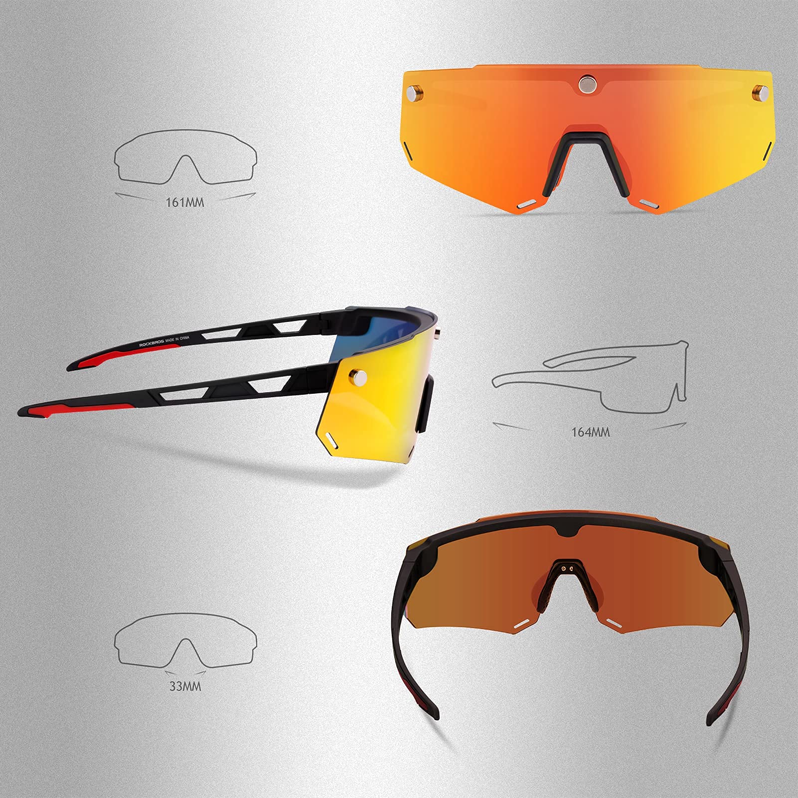ROCKBROS Cycling Glasses for Men Women Polarized Sunglasses Two Lens for Replace - Image 14