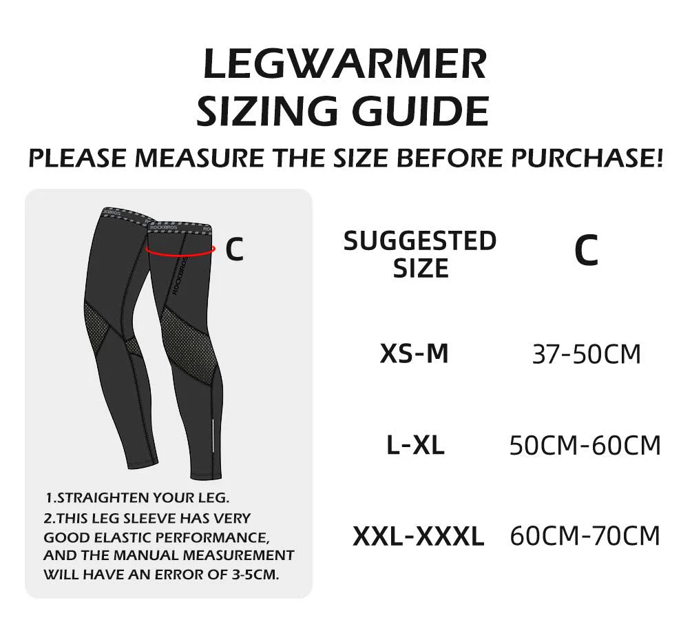 ROCKBROS Cycling Leg Warmers Thermal Long Leg Sleeves for Men Women Legwarmer - Image 6