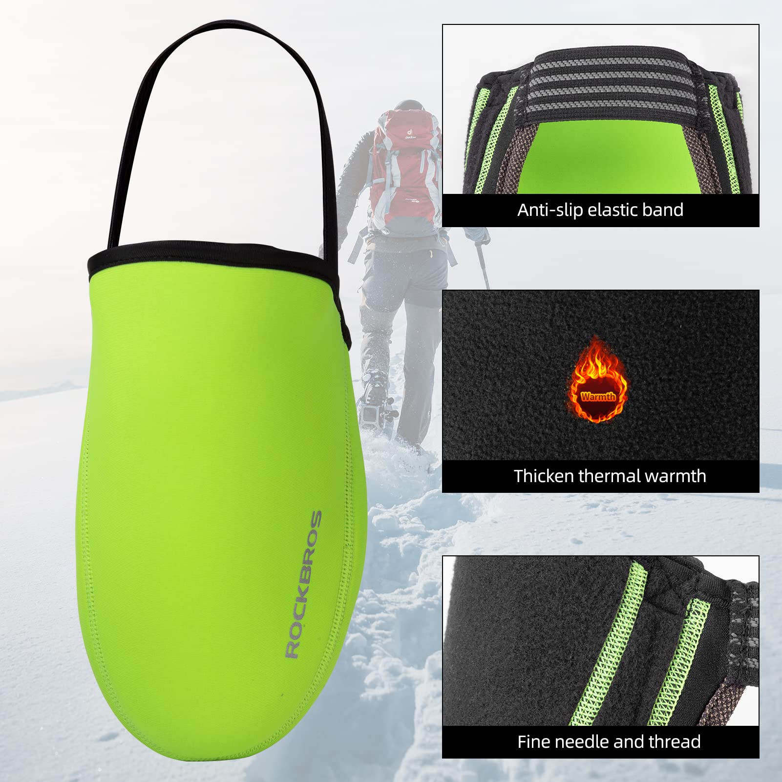 ROCKBROS Cycling Shoe Toe Covers Thermal Kevlar Bike Overshoes for Men Women - Image 11
