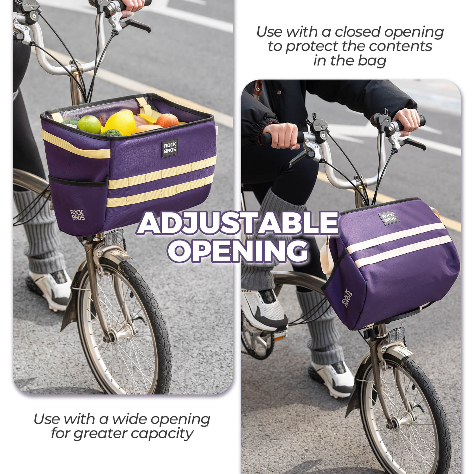 ROCKBROS Folding Bike Handlebar Bag Basket Bag - W016 - Image 4