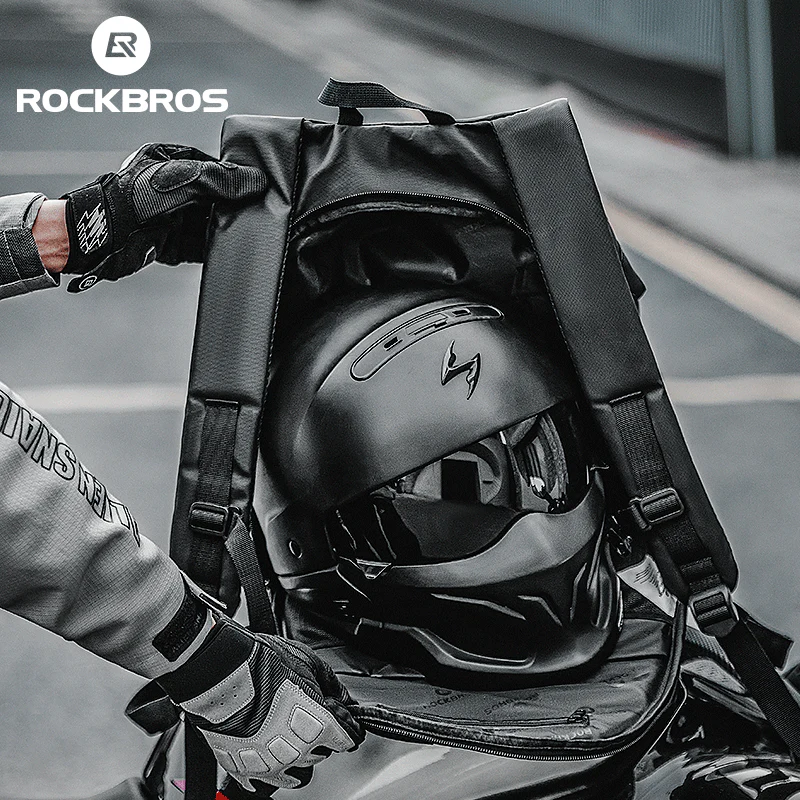 ROCKBROS High-Capacity 14.5L Helmet Backpack with Reflective Safety Design - Image 2